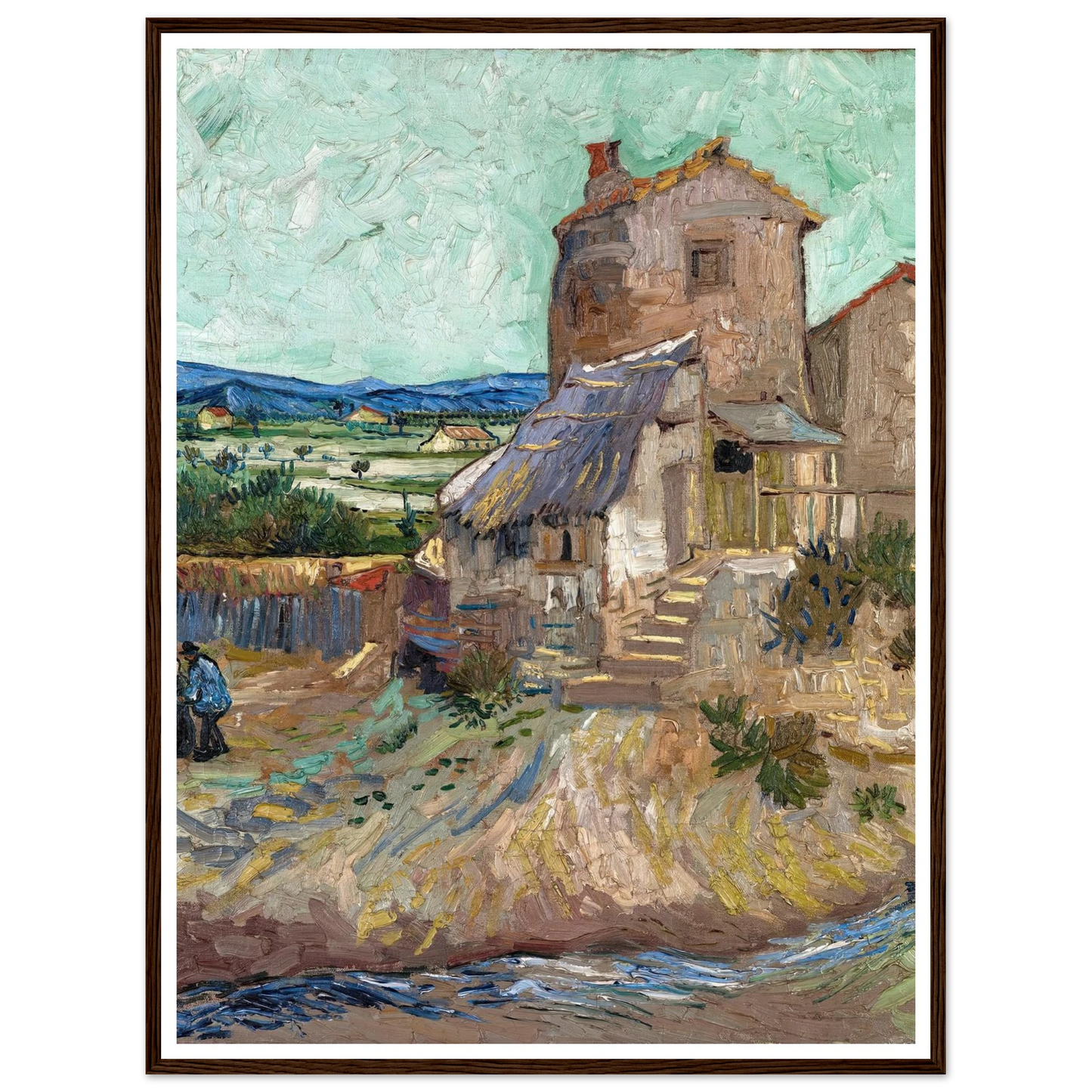 La Maison de la Crau (1888) Art Print | Vincent van Gogh - Framed Poster - 30x40 cm / 12x16″ - Black frame