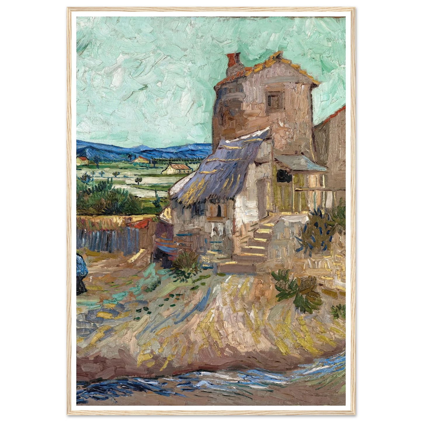 La Maison de la Crau (1888) Art Print | Vincent van Gogh - Framed Poster - 30x40 cm / 12x16″ - Black frame