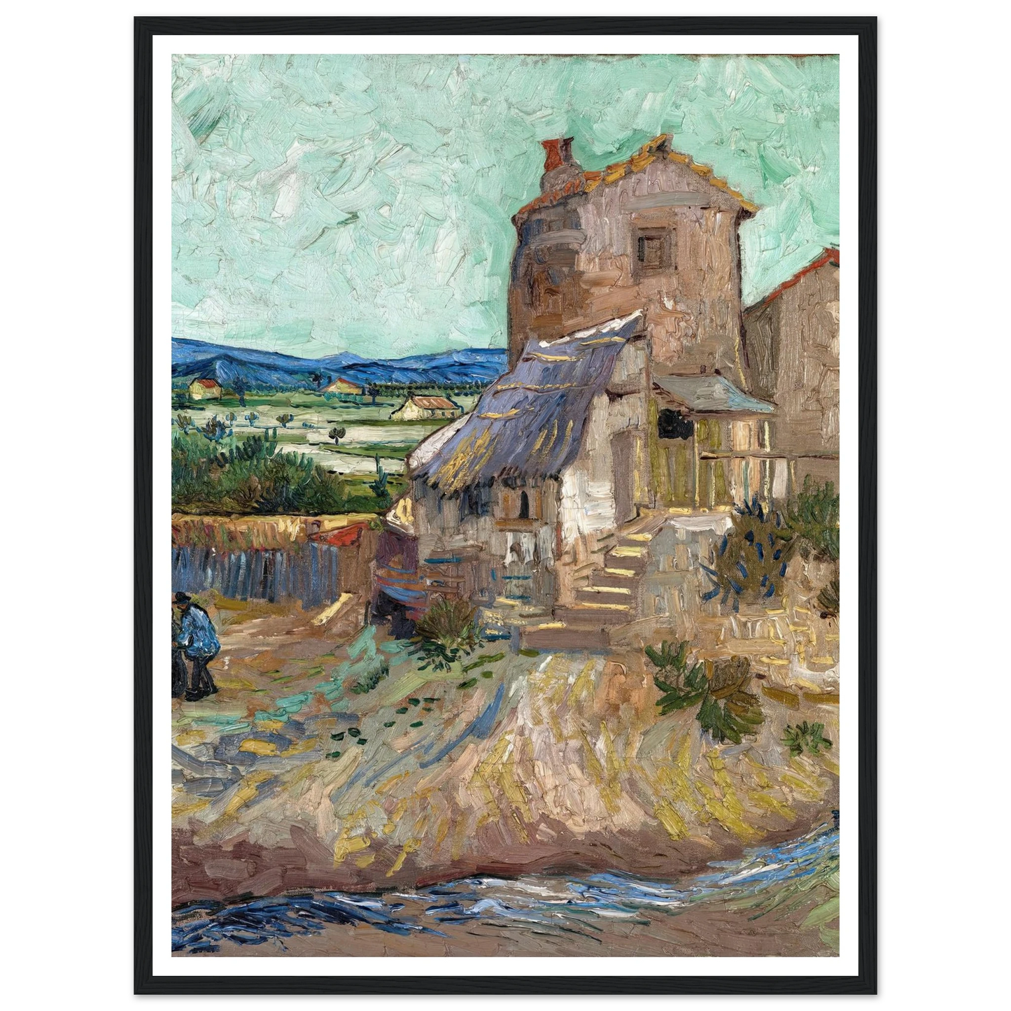 La Maison de la Crau (1888) Art Print | Vincent van Gogh - Framed Poster - 30x40 cm / 12x16″ - Black frame