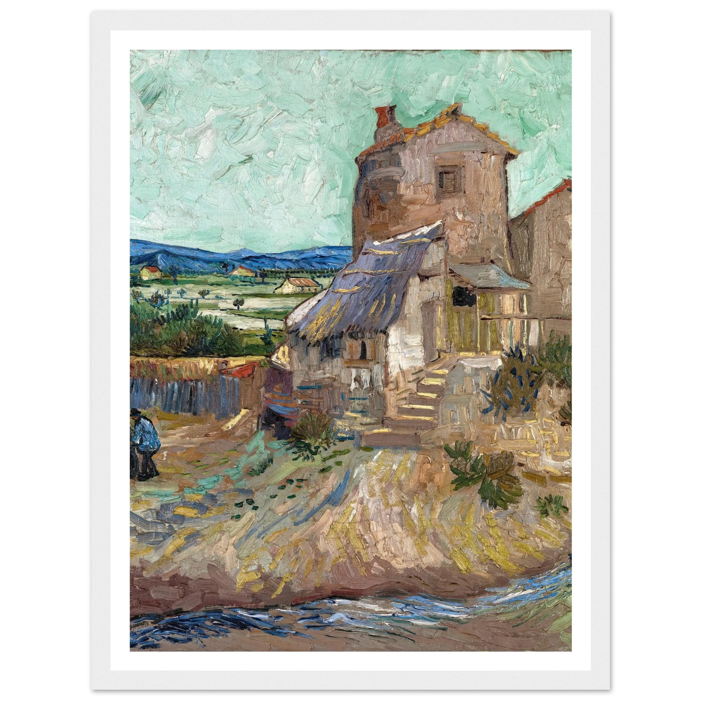 La Maison de la Crau (1888) Art Print | Vincent van Gogh - Framed Poster - 30x40 cm / 12x16″ - Black frame
