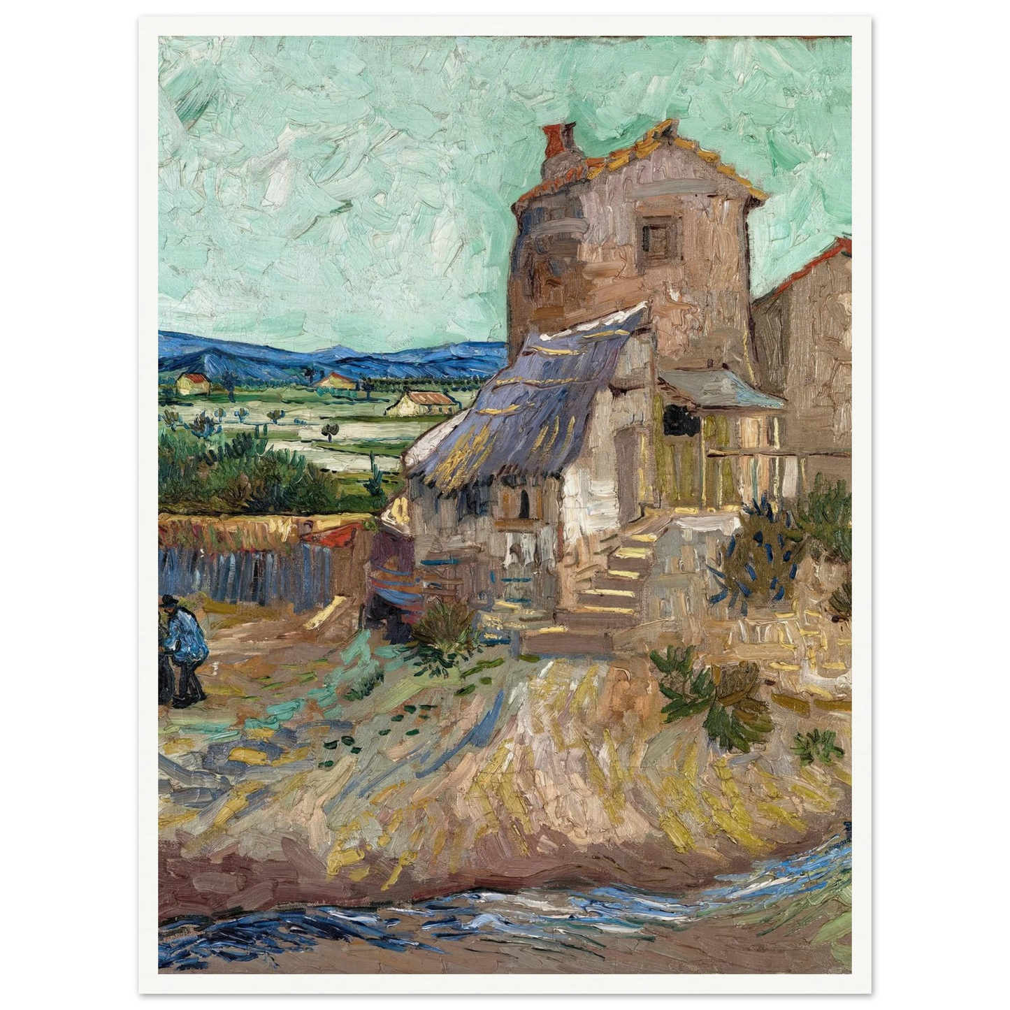 La Maison de la Crau (1888) Art Print | Vincent van Gogh - Framed Poster - 30x40 cm / 12x16″ - Black frame