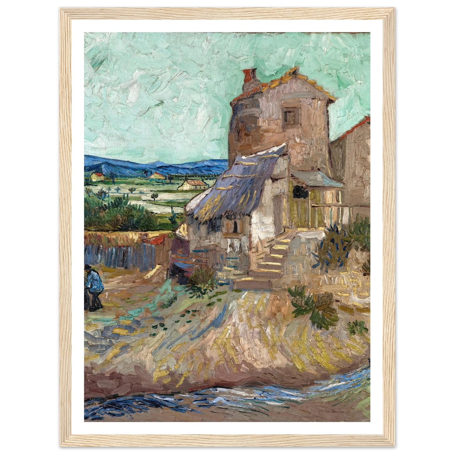 La Maison de la Crau (1888) Art Print | Vincent van Gogh - Framed Poster - 30x40 cm / 12x16″ - Black frame
