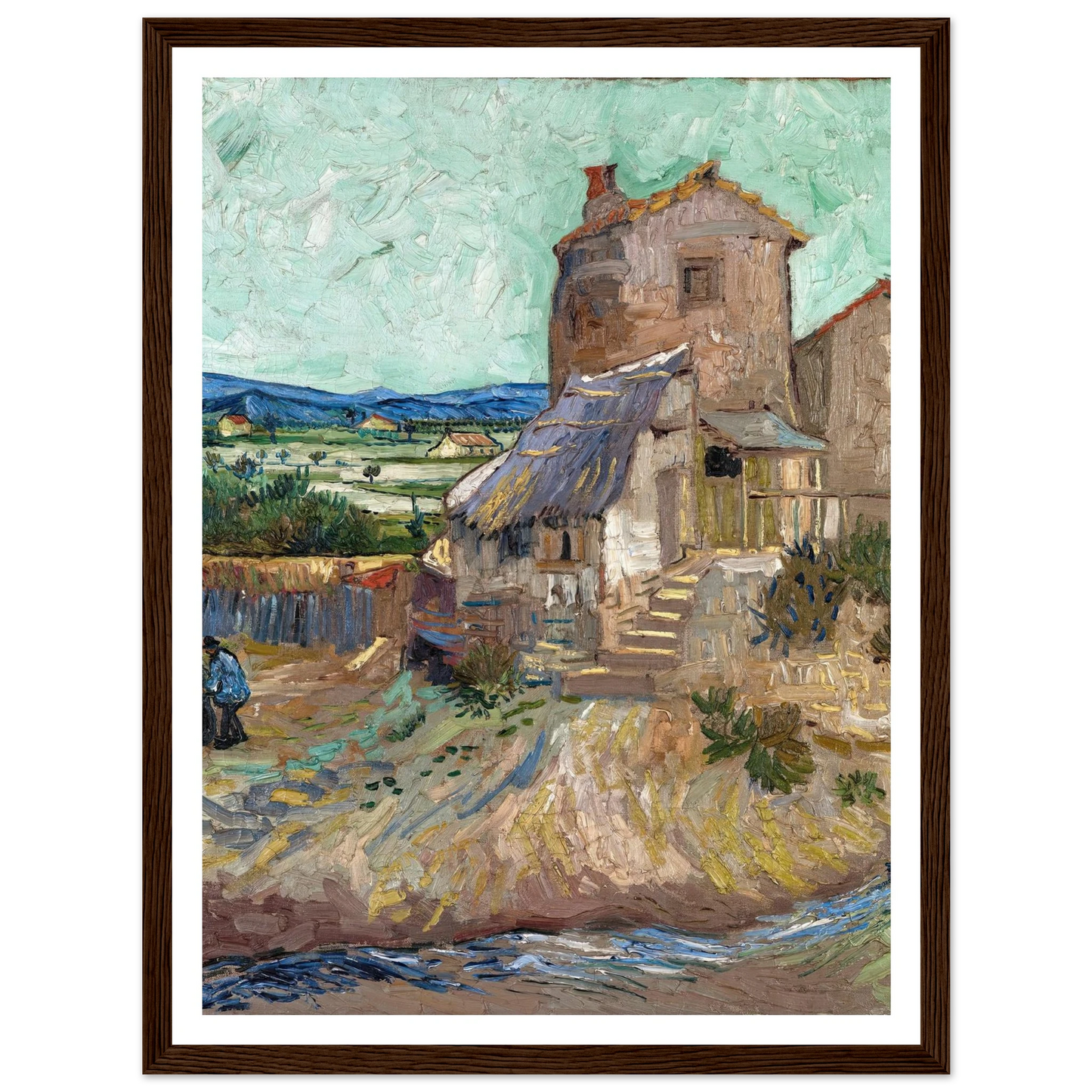 La Maison de la Crau (1888) Art Print | Vincent van Gogh - Framed Poster - 30x40 cm / 12x16″ - Black frame