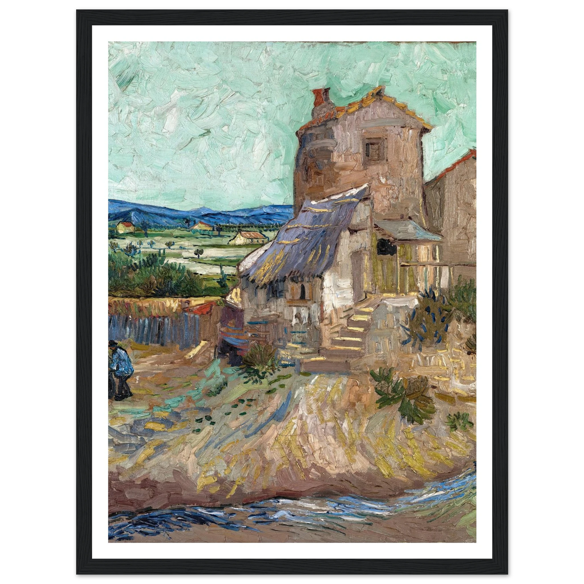 La Maison de la Crau (1888) Art Print | Vincent van Gogh - Framed Poster - 30x40 cm / 12x16″ - Black frame