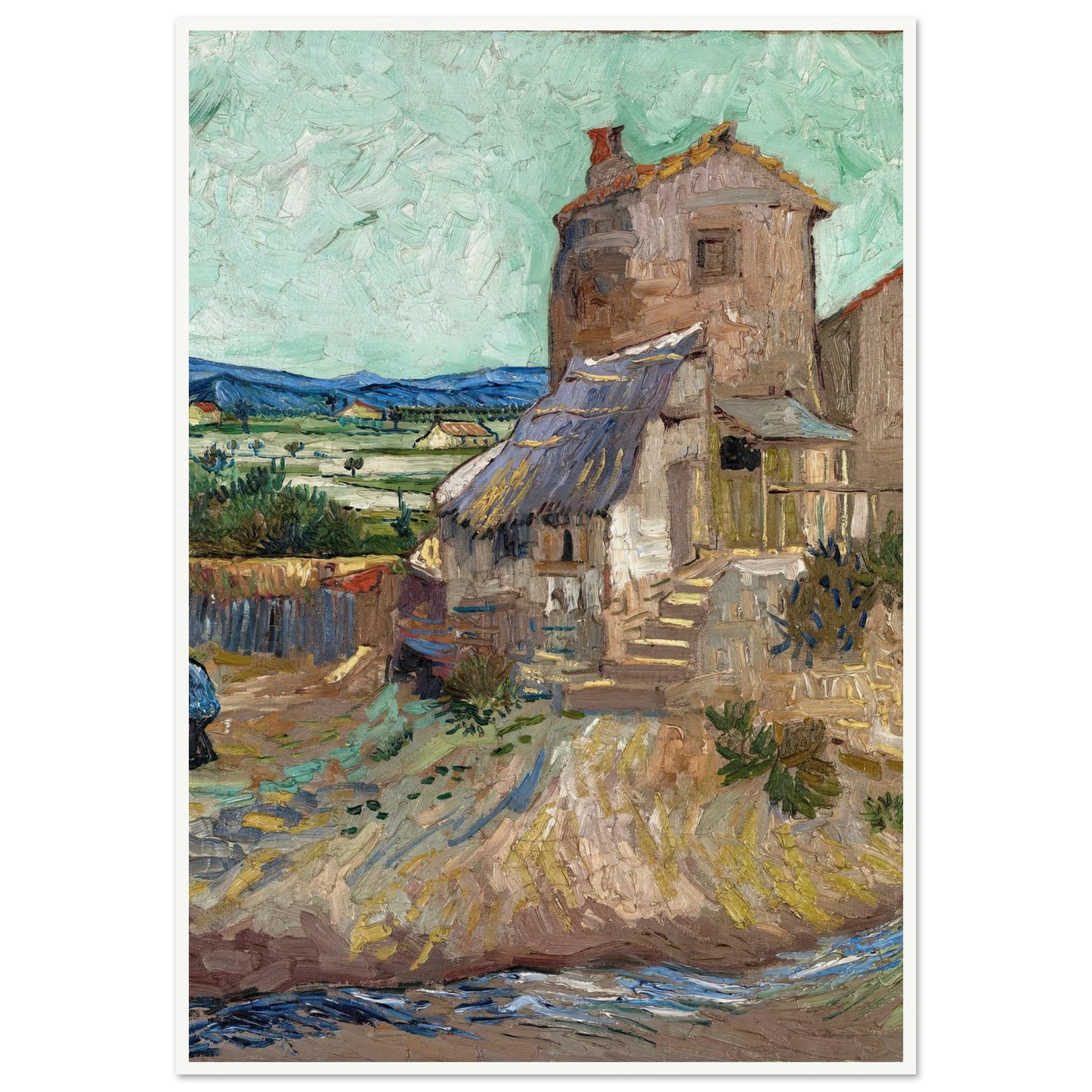 La Maison de la Crau (1888) Art Print | Vincent van Gogh - Framed Poster - 30x40 cm / 12x16″ - Black frame
