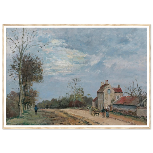 La Maison De Monsieur Musy, Route De Marly, Louveciennes (circa 1872) Art Print | Camille Pissarro - Framed Poster - 30x40 cm / 12x16″ - Black frame