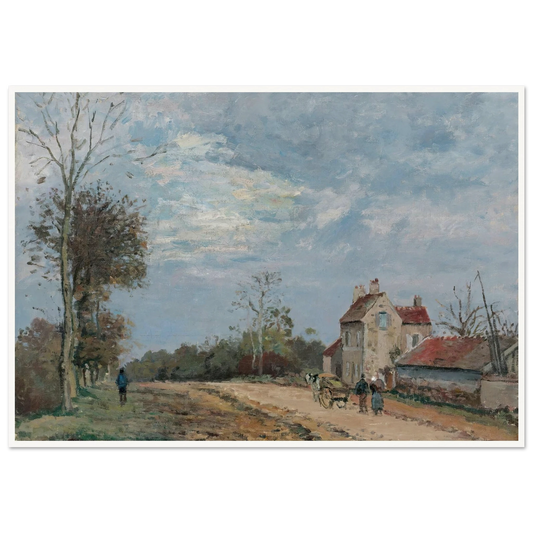 La Maison De Monsieur Musy, Route De Marly, Louveciennes (circa 1872) Art Print | Camille Pissarro - Framed Poster - 30x40 cm / 12x16″ - Black frame