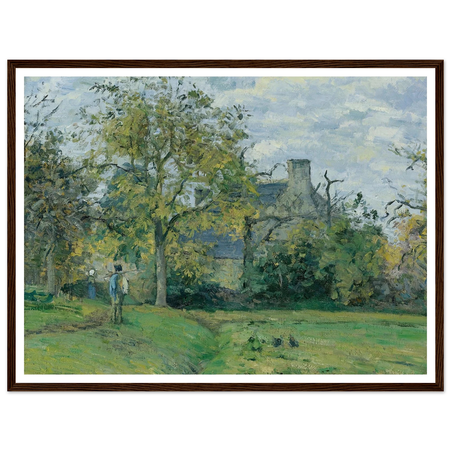 La Maison De Piette À Montfoucault ( 1874) Art Print | Camille Pissarro - Framed Poster - 30x40 cm / 12x16″ - Black frame