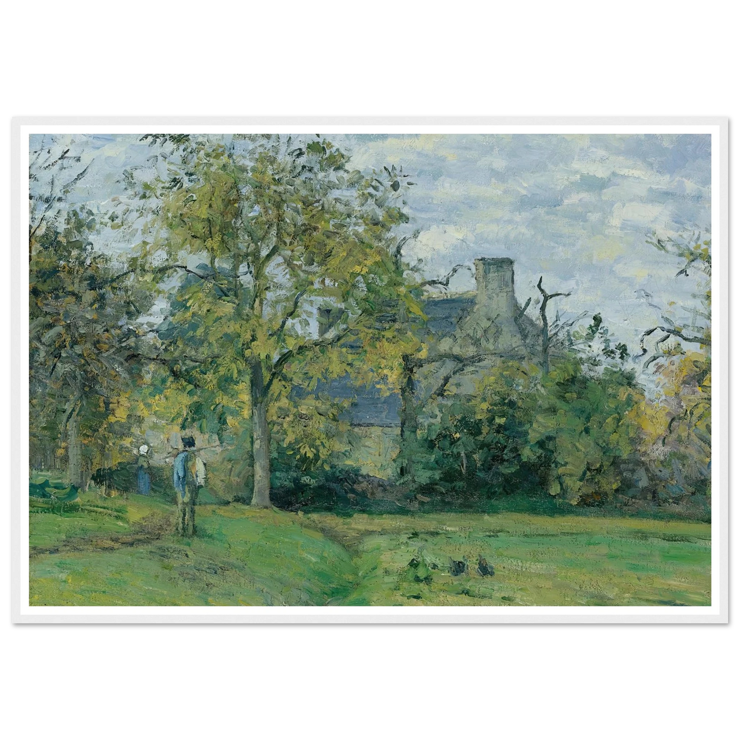 La Maison De Piette À Montfoucault ( 1874) Art Print | Camille Pissarro - Framed Poster - 30x40 cm / 12x16″ - Black frame