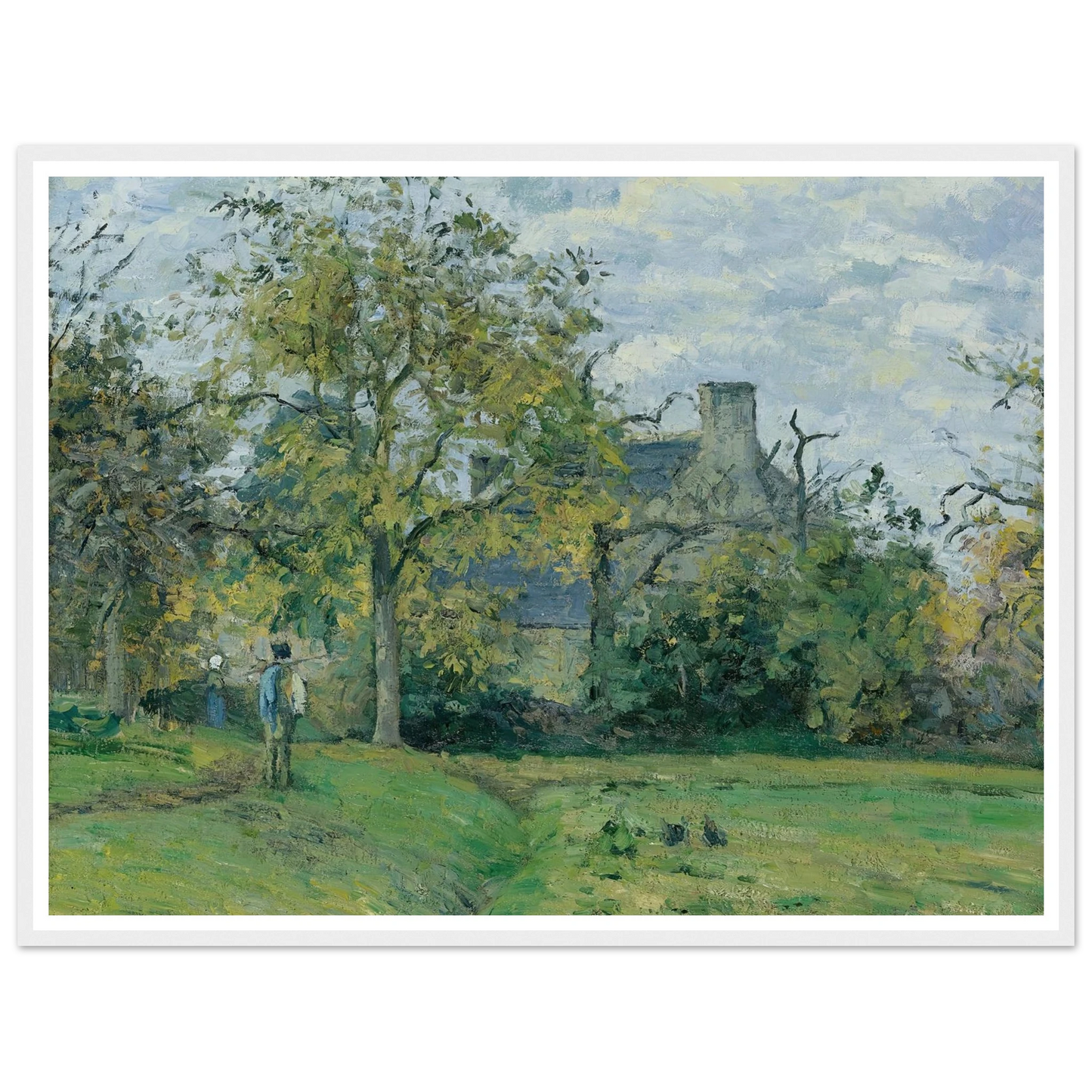 La Maison De Piette À Montfoucault ( 1874) Art Print | Camille Pissarro - Framed Poster - 30x40 cm / 12x16″ - Black frame