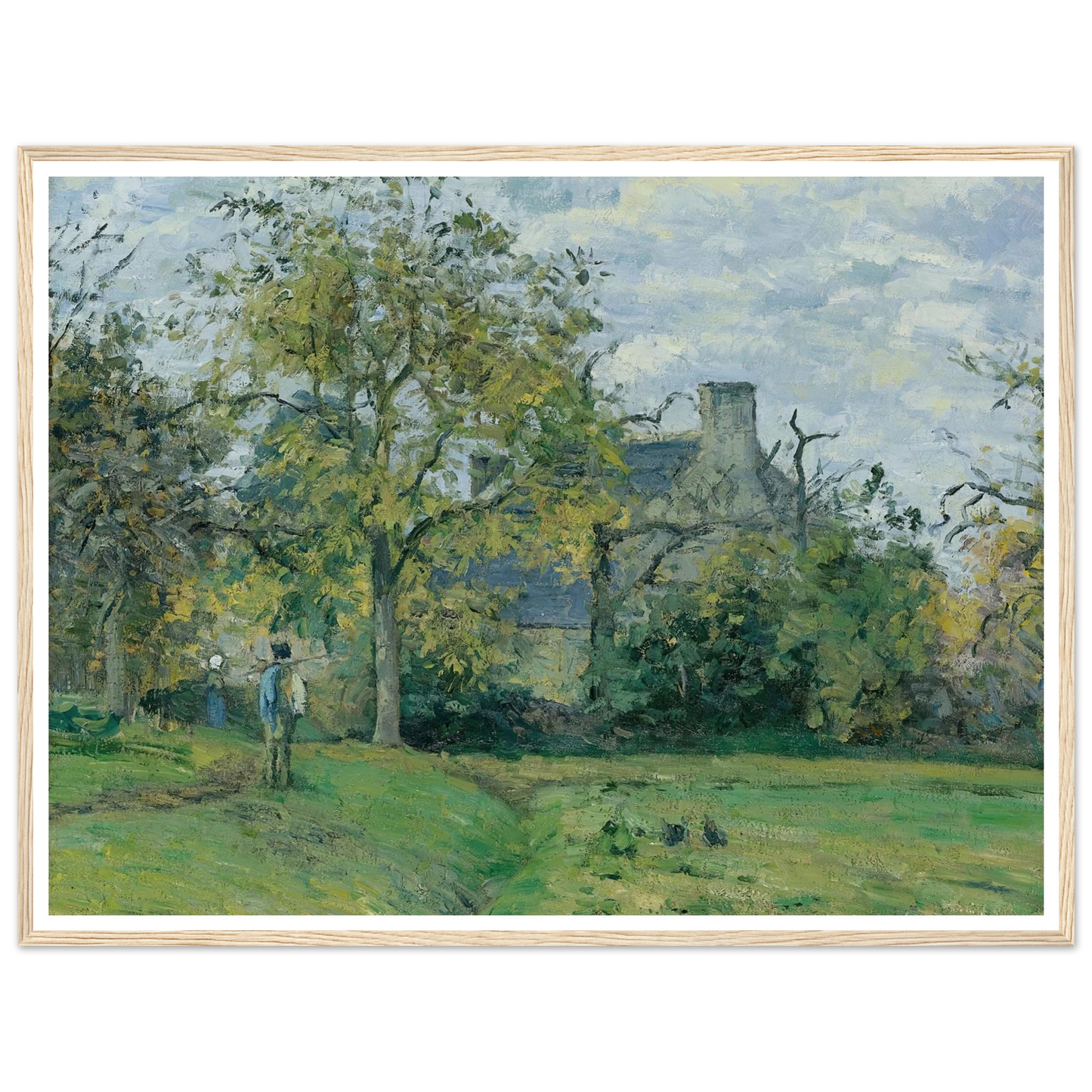 La Maison De Piette À Montfoucault ( 1874) Art Print | Camille Pissarro - Framed Poster - 30x40 cm / 12x16″ - Black frame