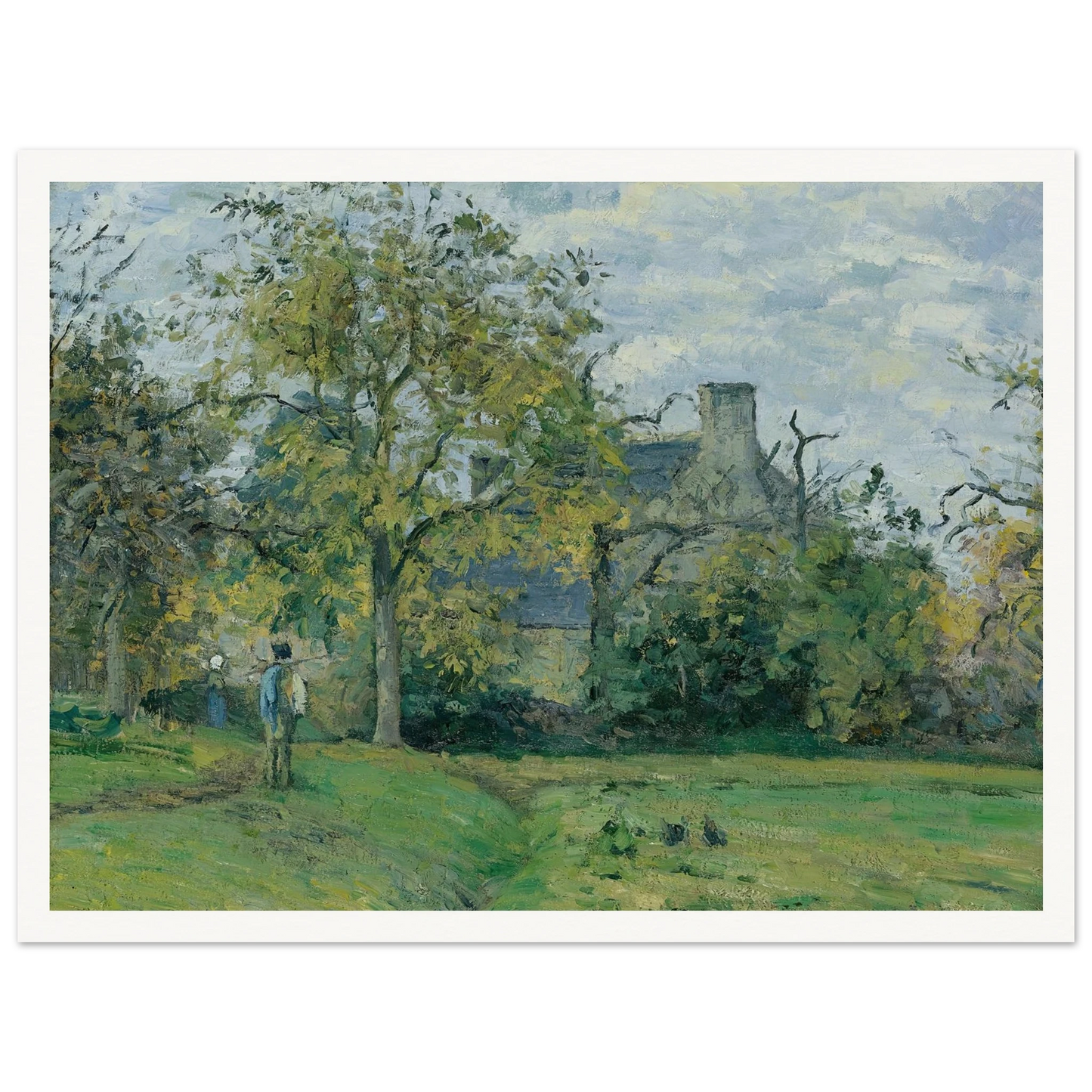 La Maison De Piette À Montfoucault ( 1874) Art Print | Camille Pissarro - Framed Poster - 30x40 cm / 12x16″ - Black frame