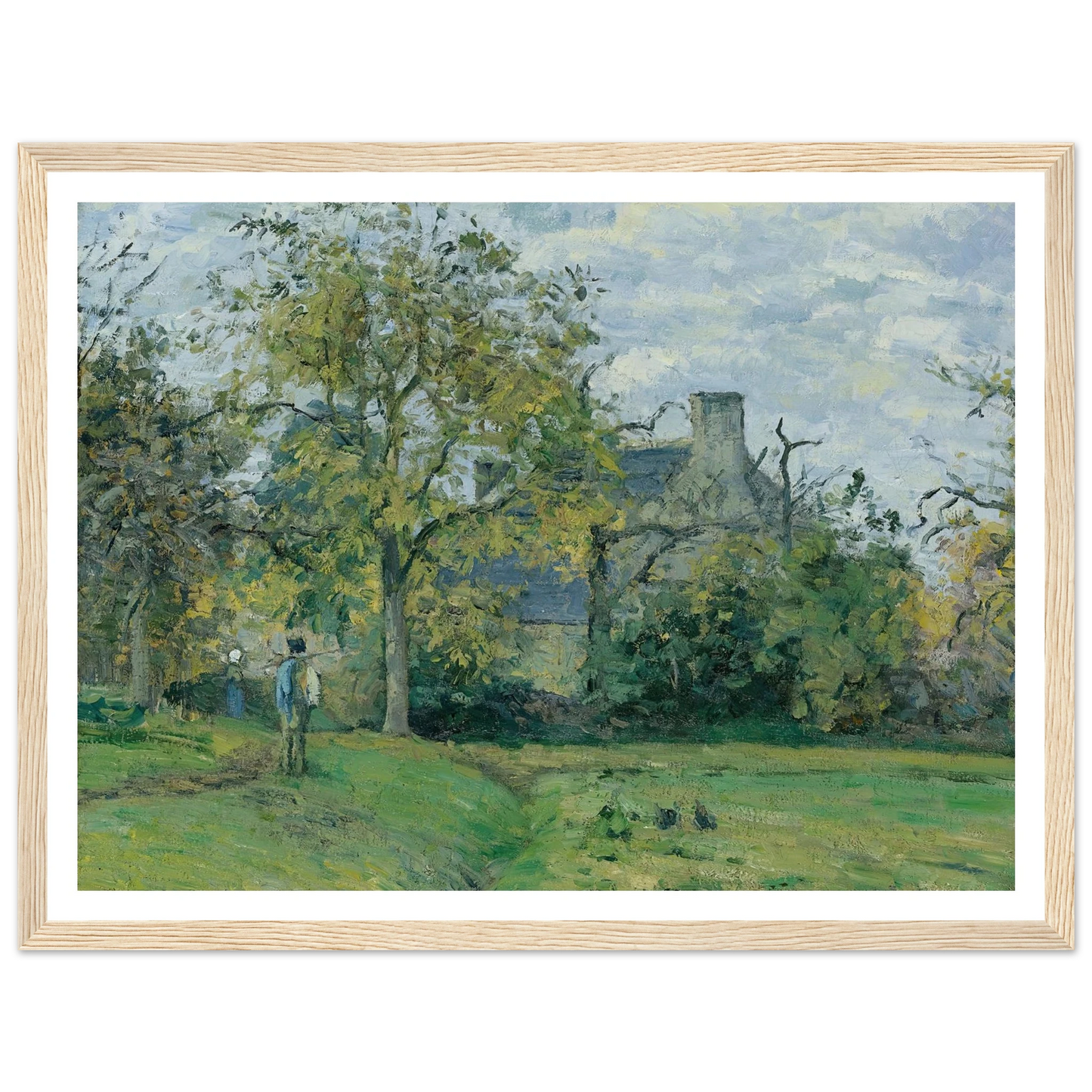La Maison De Piette À Montfoucault ( 1874) Art Print | Camille Pissarro - Framed Poster - 30x40 cm / 12x16″ - Black frame