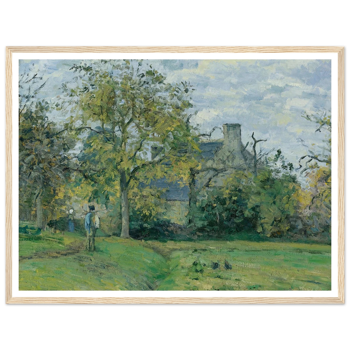 La Maison De Piette À Montfoucault ( 1874) Art Print | Camille Pissarro - Framed Poster - 30x40 cm / 12x16″ - Black frame