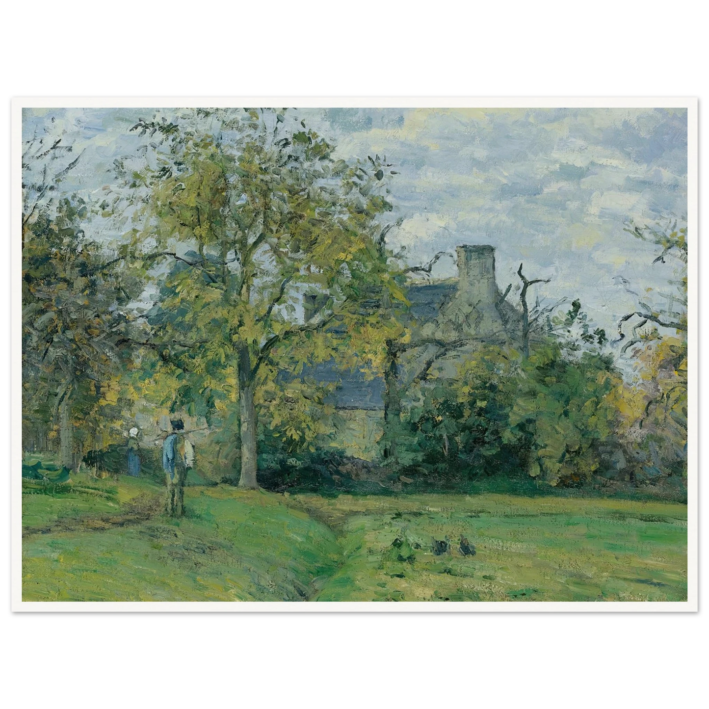 La Maison De Piette À Montfoucault ( 1874) Art Print | Camille Pissarro - Framed Poster - 30x40 cm / 12x16″ - Black frame