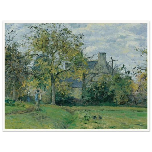 La Maison De Piette À Montfoucault ( 1874) Art Print | Camille Pissarro - Framed Poster - 30x40 cm / 12x16″ - Black frame