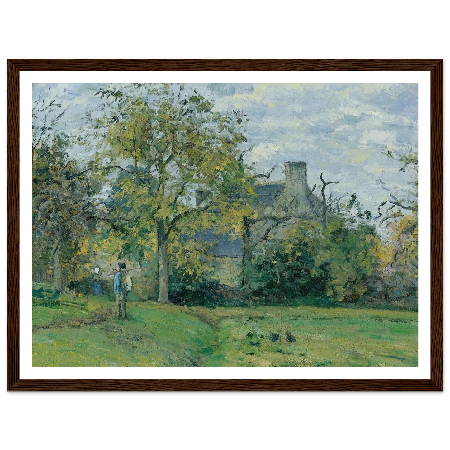 La Maison De Piette À Montfoucault ( 1874) Art Print | Camille Pissarro - Framed Poster - 30x40 cm / 12x16″ - Black frame