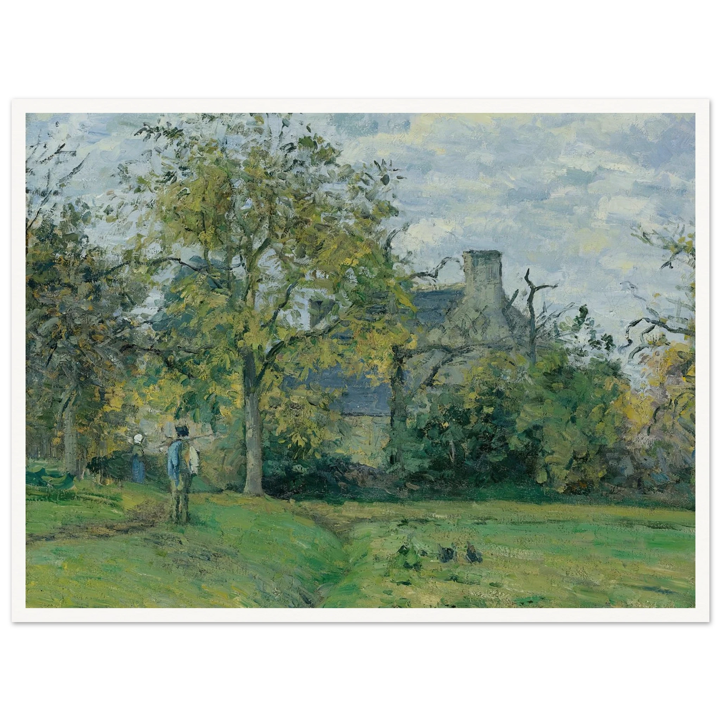 La Maison De Piette À Montfoucault ( 1874) Art Print | Camille Pissarro - Framed Poster - 30x40 cm / 12x16″ - Black frame
