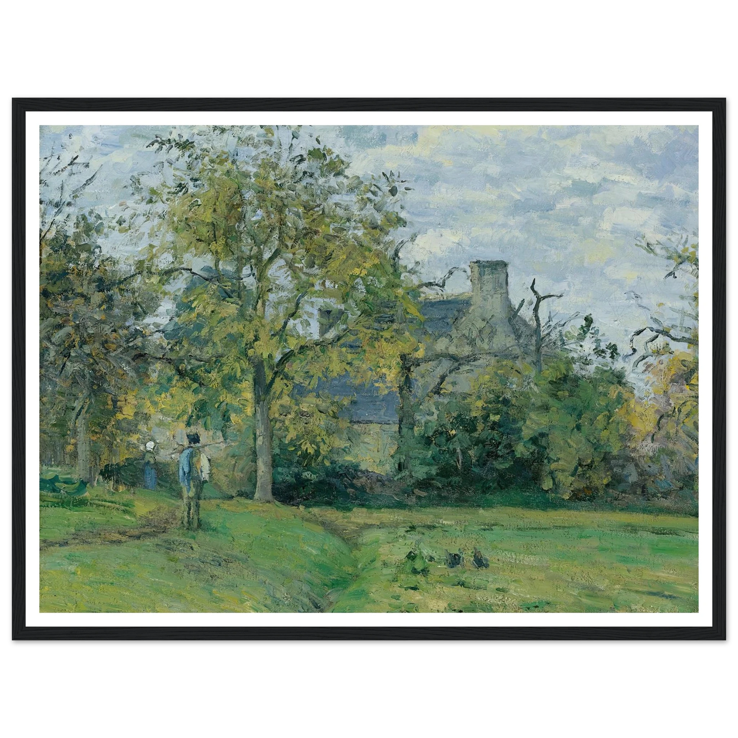 La Maison De Piette À Montfoucault ( 1874) Art Print | Camille Pissarro - Framed Poster - 30x40 cm / 12x16″ - Black frame