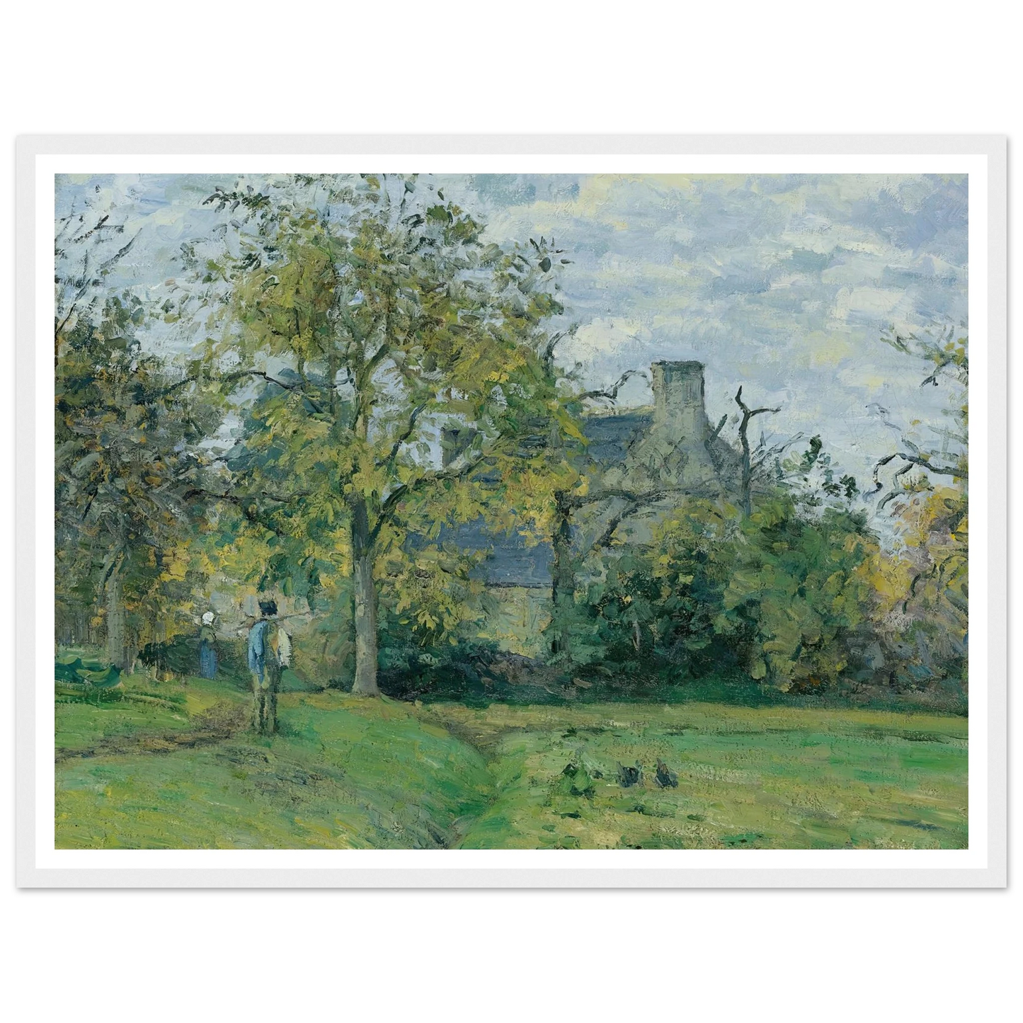 La Maison De Piette À Montfoucault ( 1874) Art Print | Camille Pissarro - Framed Poster - 30x40 cm / 12x16″ - Black frame