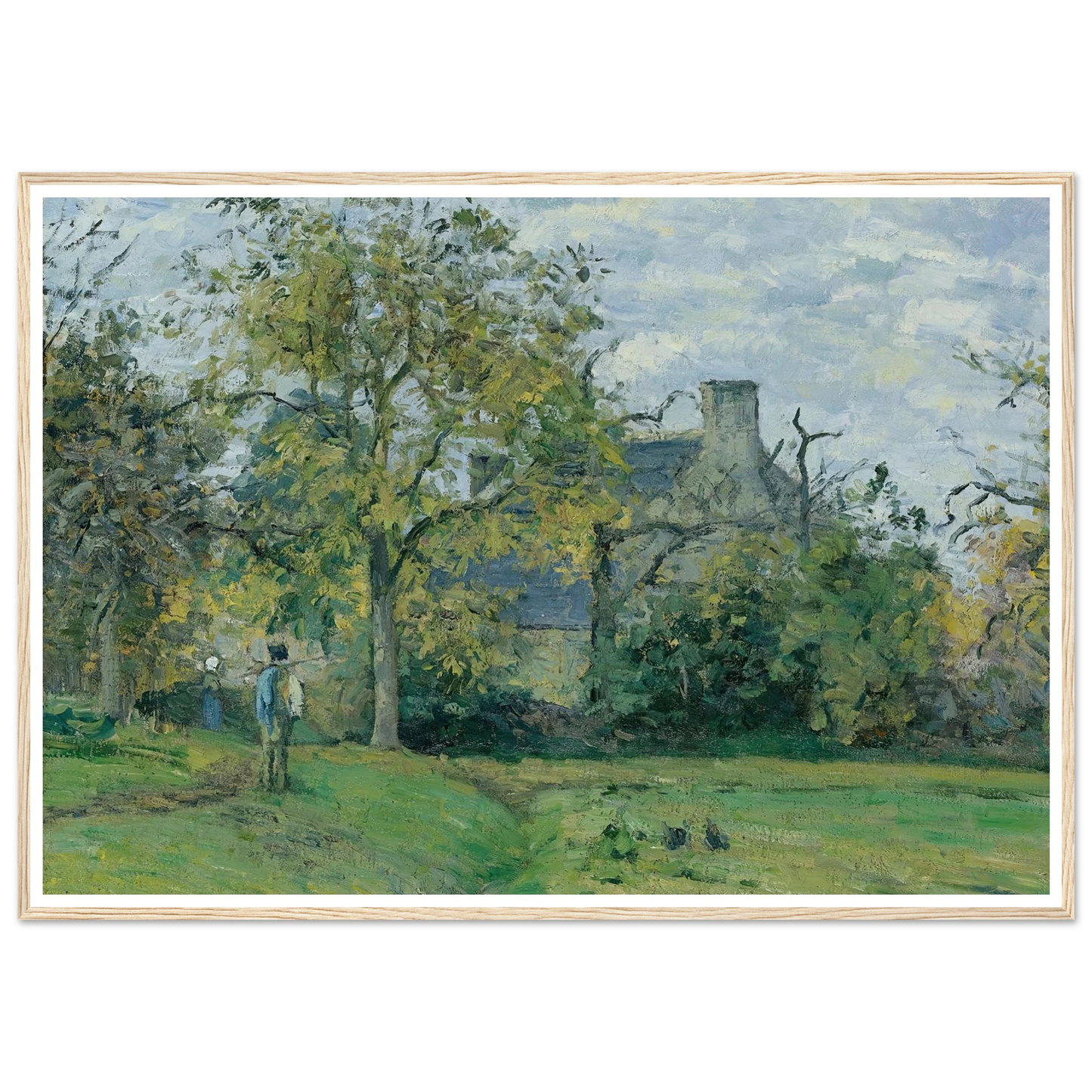 La Maison De Piette À Montfoucault ( 1874) Art Print | Camille Pissarro - Framed Poster - 30x40 cm / 12x16″ - Black frame