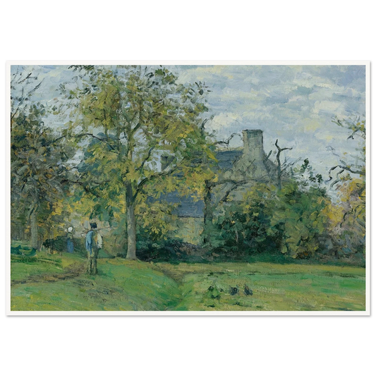 La Maison De Piette À Montfoucault ( 1874) Art Print | Camille Pissarro - Framed Poster - 30x40 cm / 12x16″ - Black frame