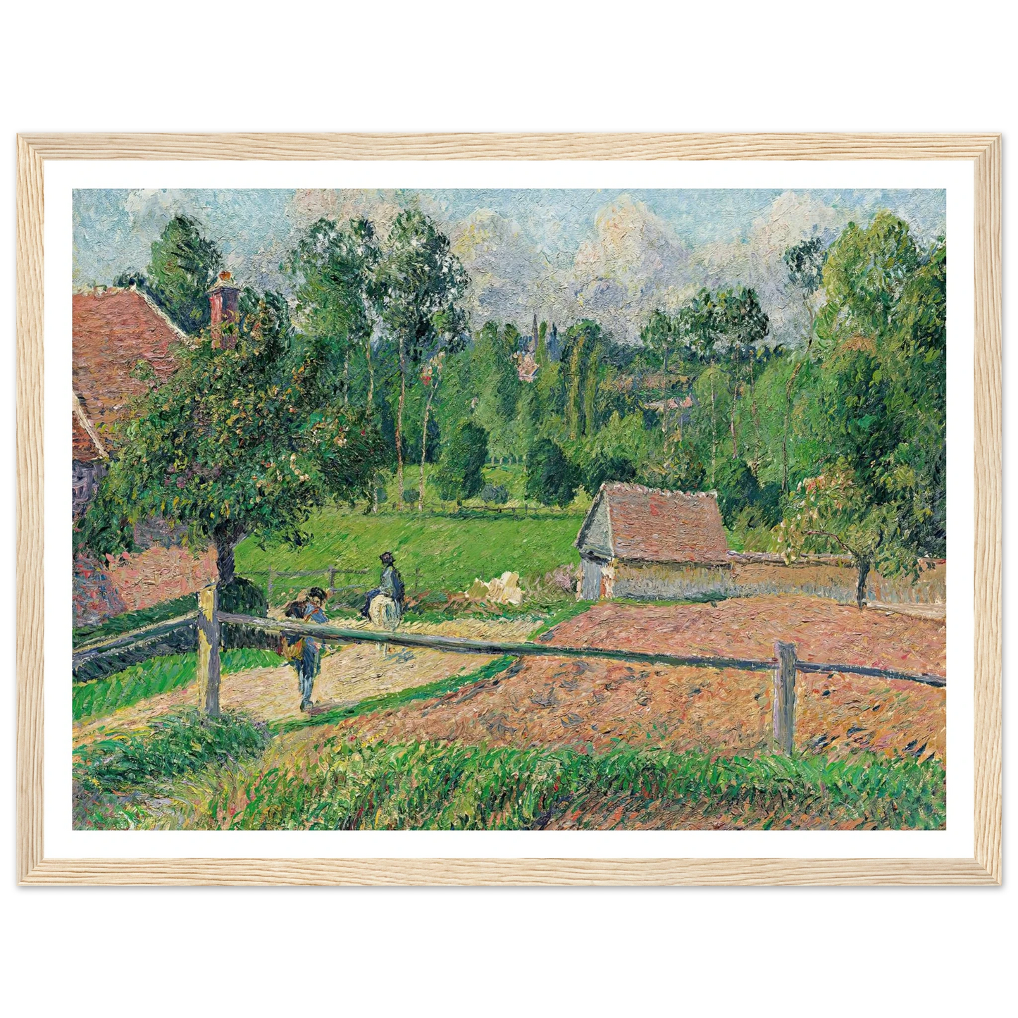 La Maison Delafolie À Eragny (1885) Art Print | Camille Pissarro - Framed Poster - 30x40 cm / 12x16″ - Black frame