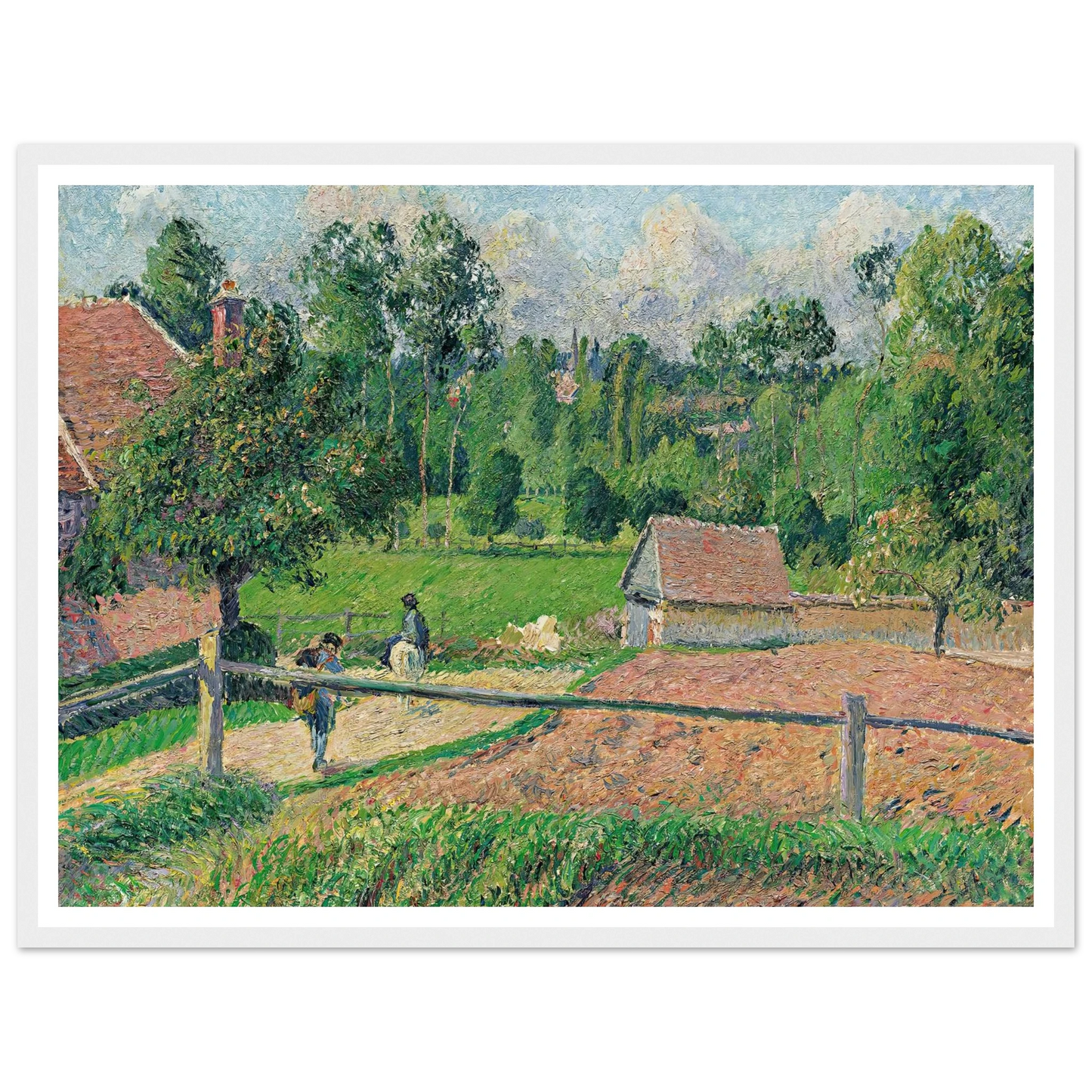 La Maison Delafolie À Eragny (1885) Art Print | Camille Pissarro - Framed Poster - 30x40 cm / 12x16″ - Black frame