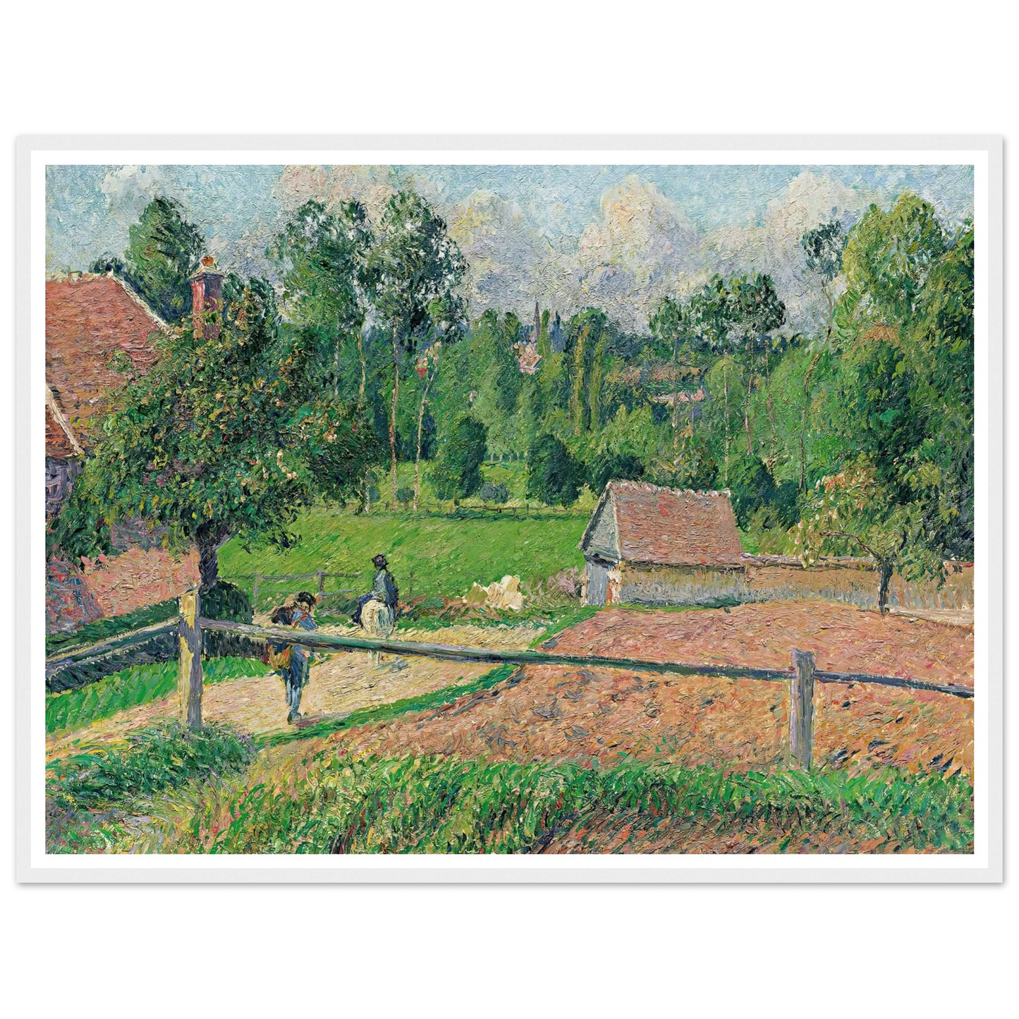 La Maison Delafolie À Eragny (1885) Art Print | Camille Pissarro - Framed Poster - 30x40 cm / 12x16″ - Black frame