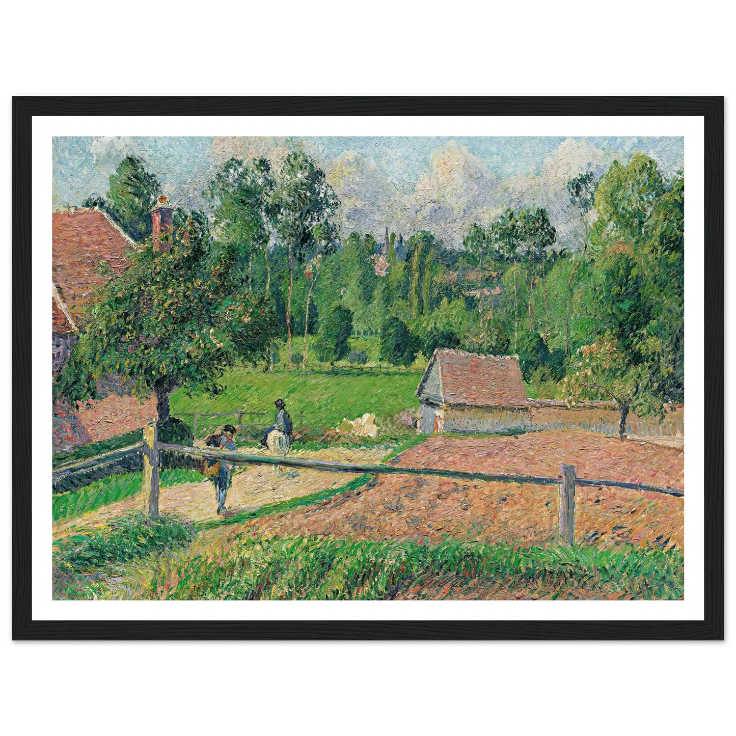 La Maison Delafolie À Eragny (1885) Art Print | Camille Pissarro - Framed Poster - 30x40 cm / 12x16″ - Black frame