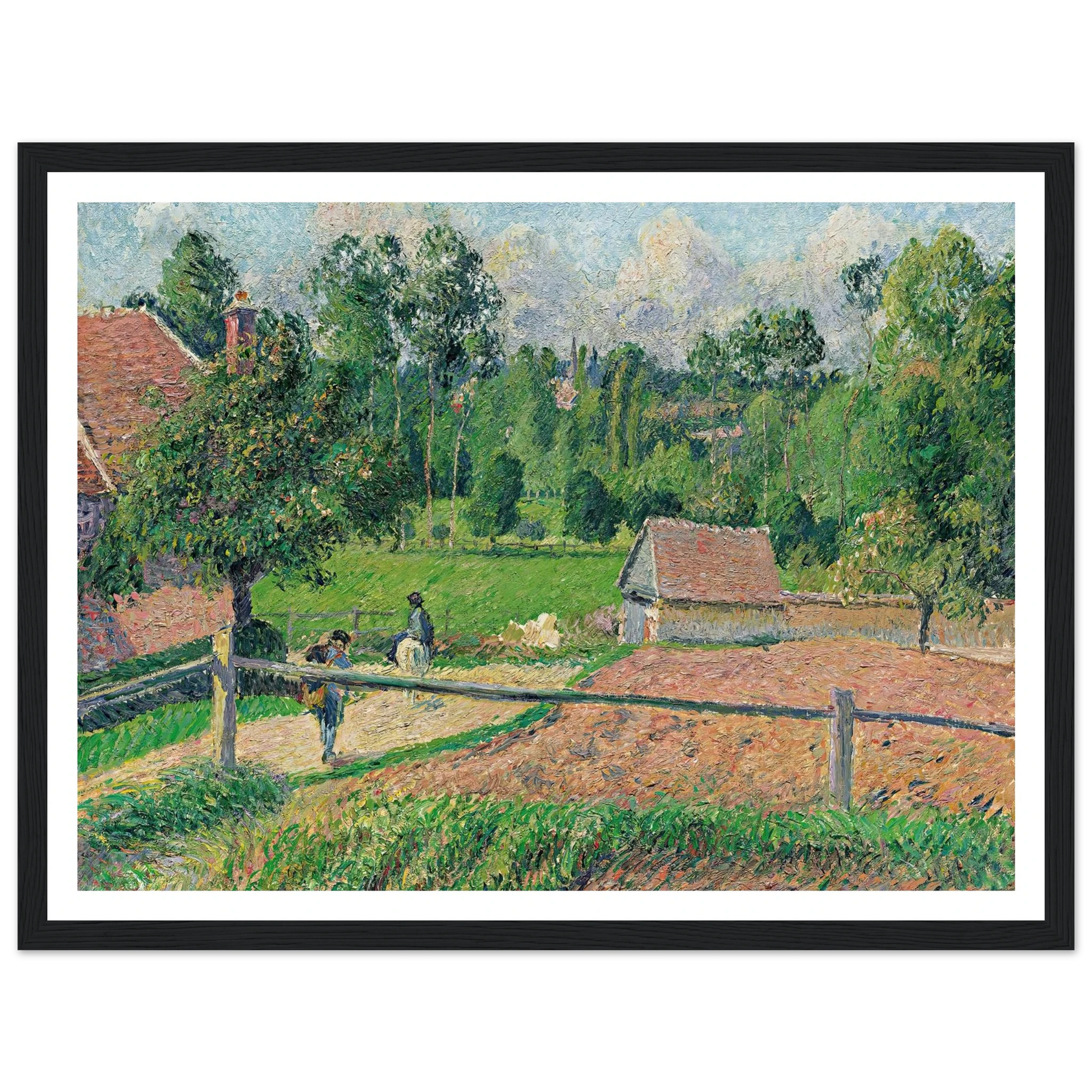 La Maison Delafolie À Eragny (1885) Art Print | Camille Pissarro - Framed Poster - 30x40 cm / 12x16″ - Black frame