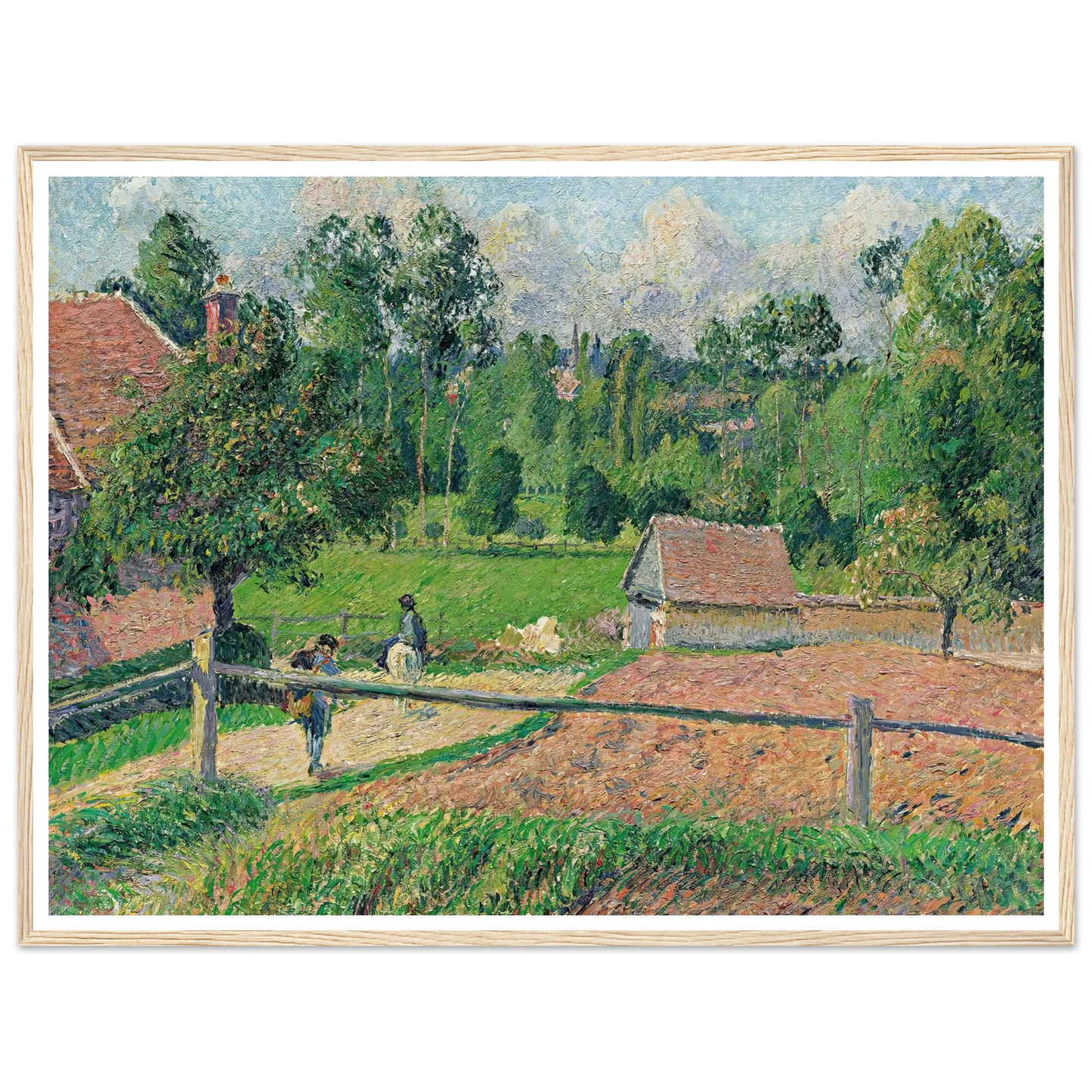 La Maison Delafolie À Eragny (1885) Art Print | Camille Pissarro - Framed Poster - 30x40 cm / 12x16″ - Black frame