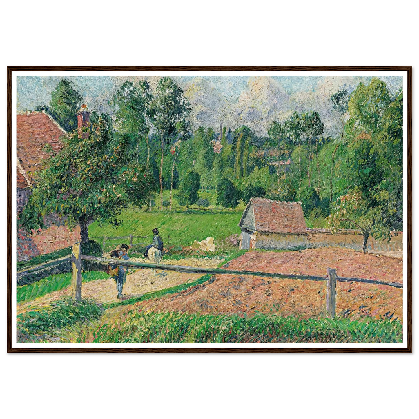 La Maison Delafolie À Eragny (1885) Art Print | Camille Pissarro - Framed Poster - 30x40 cm / 12x16″ - Black frame