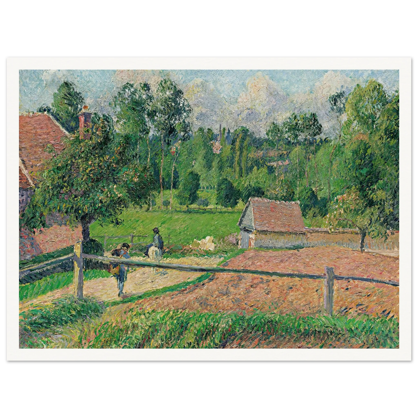 La Maison Delafolie À Eragny (1885) Art Print | Camille Pissarro - Framed Poster - 30x40 cm / 12x16″ - Black frame