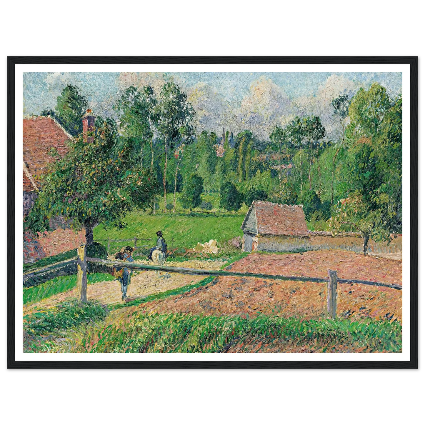 La Maison Delafolie À Eragny (1885) Art Print | Camille Pissarro - Framed Poster - 30x40 cm / 12x16″ - Black frame