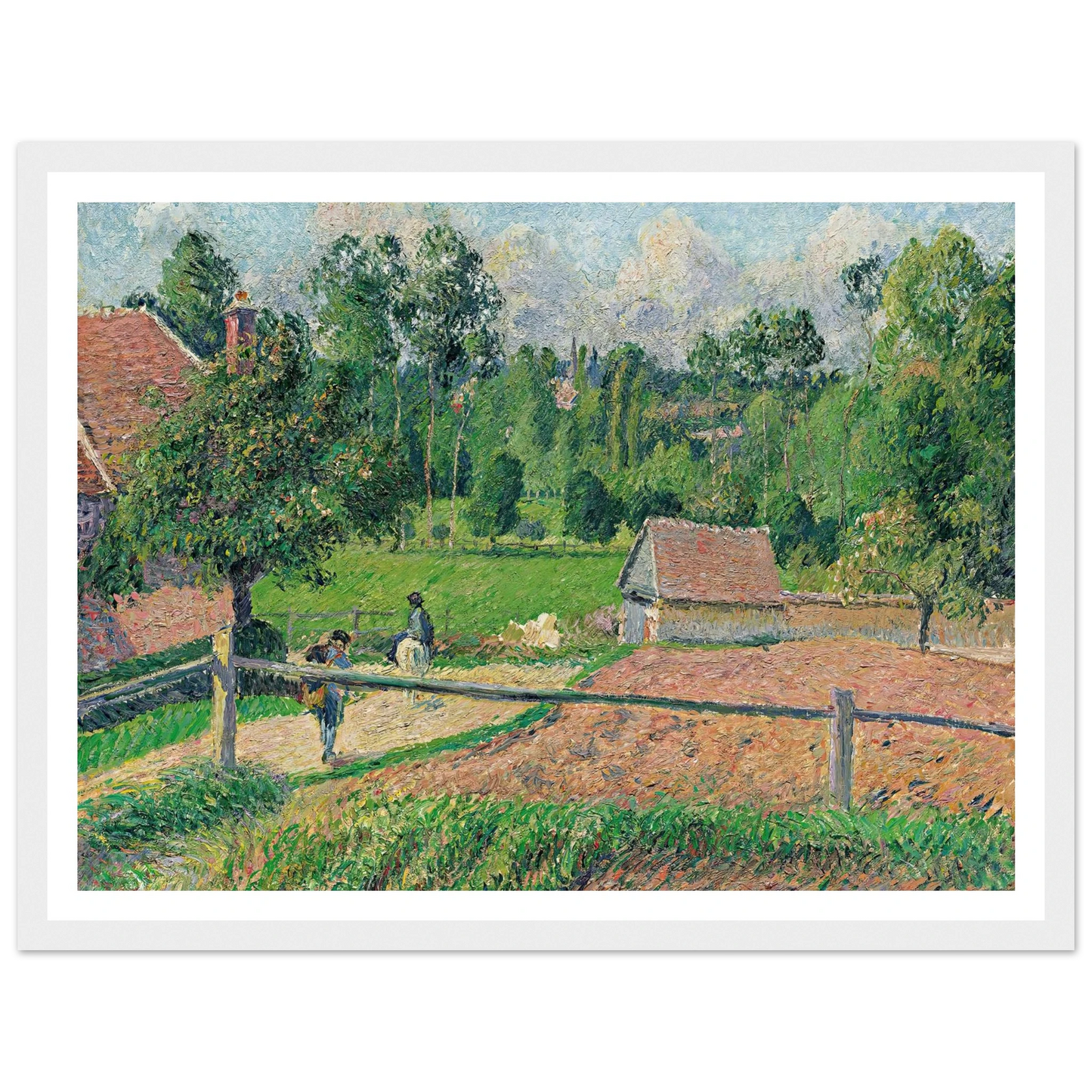 La Maison Delafolie À Eragny (1885) Art Print | Camille Pissarro - Framed Poster - 30x40 cm / 12x16″ - Black frame