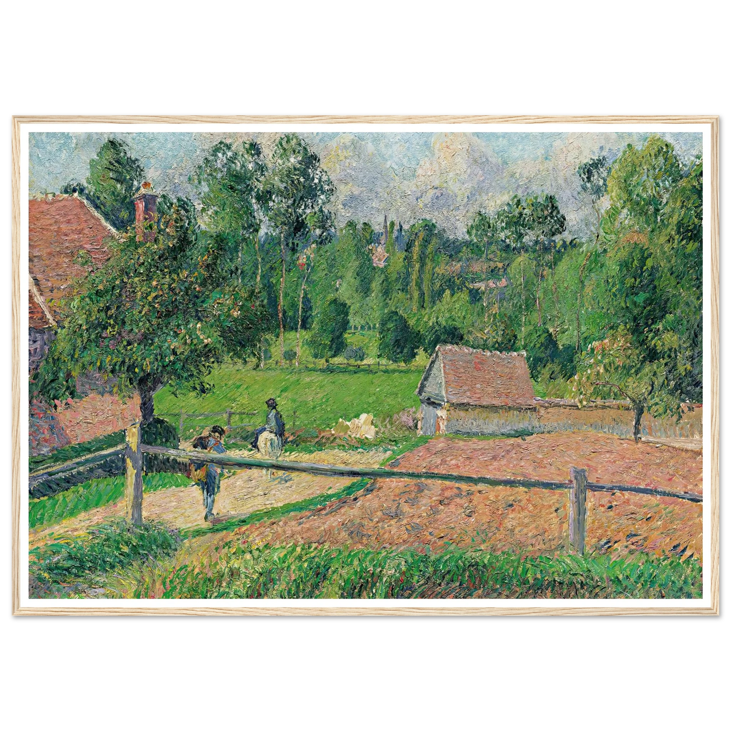 La Maison Delafolie À Eragny (1885) Art Print | Camille Pissarro - Framed Poster - 30x40 cm / 12x16″ - Black frame