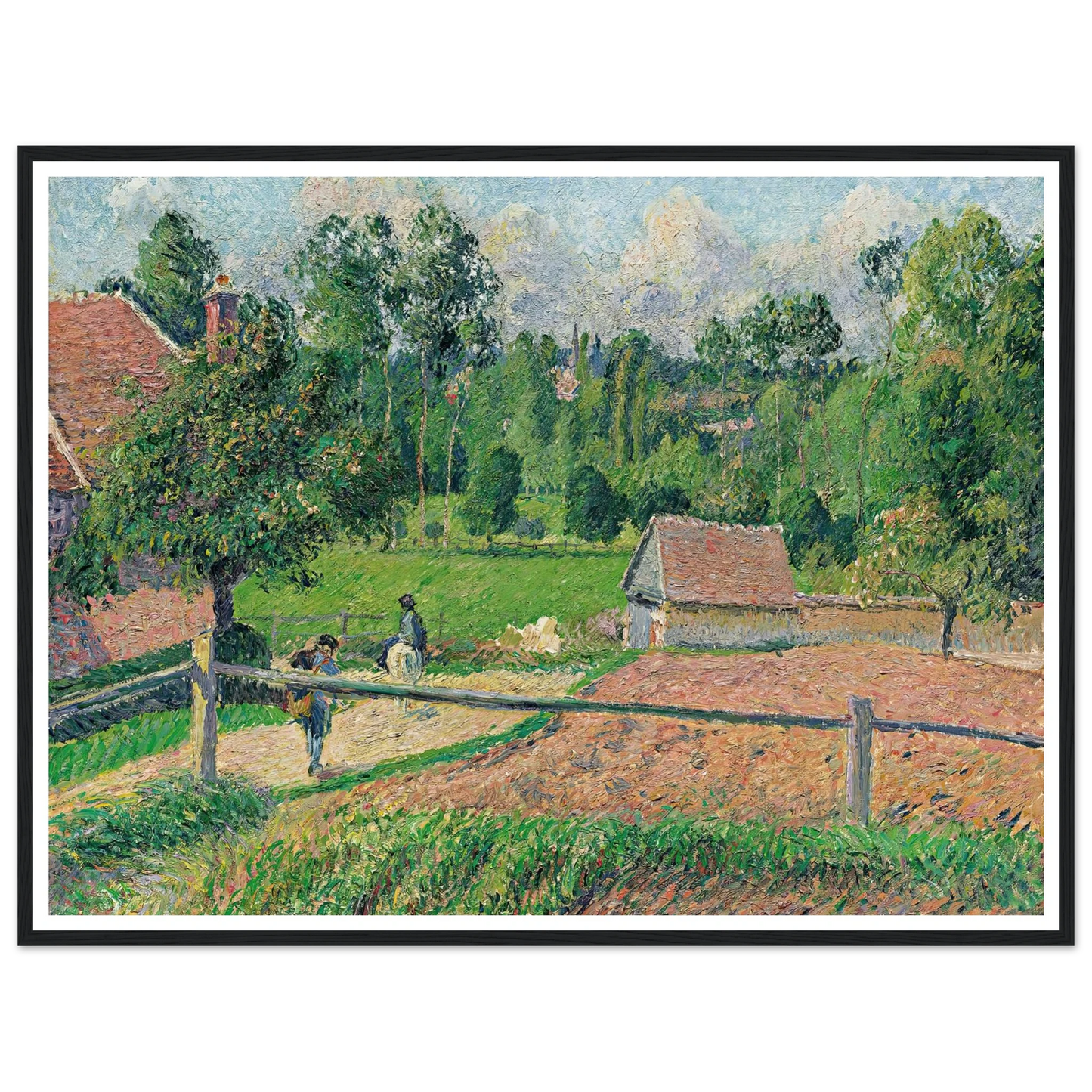 La Maison Delafolie À Eragny (1885) Art Print | Camille Pissarro - Framed Poster - 30x40 cm / 12x16″ - Black frame