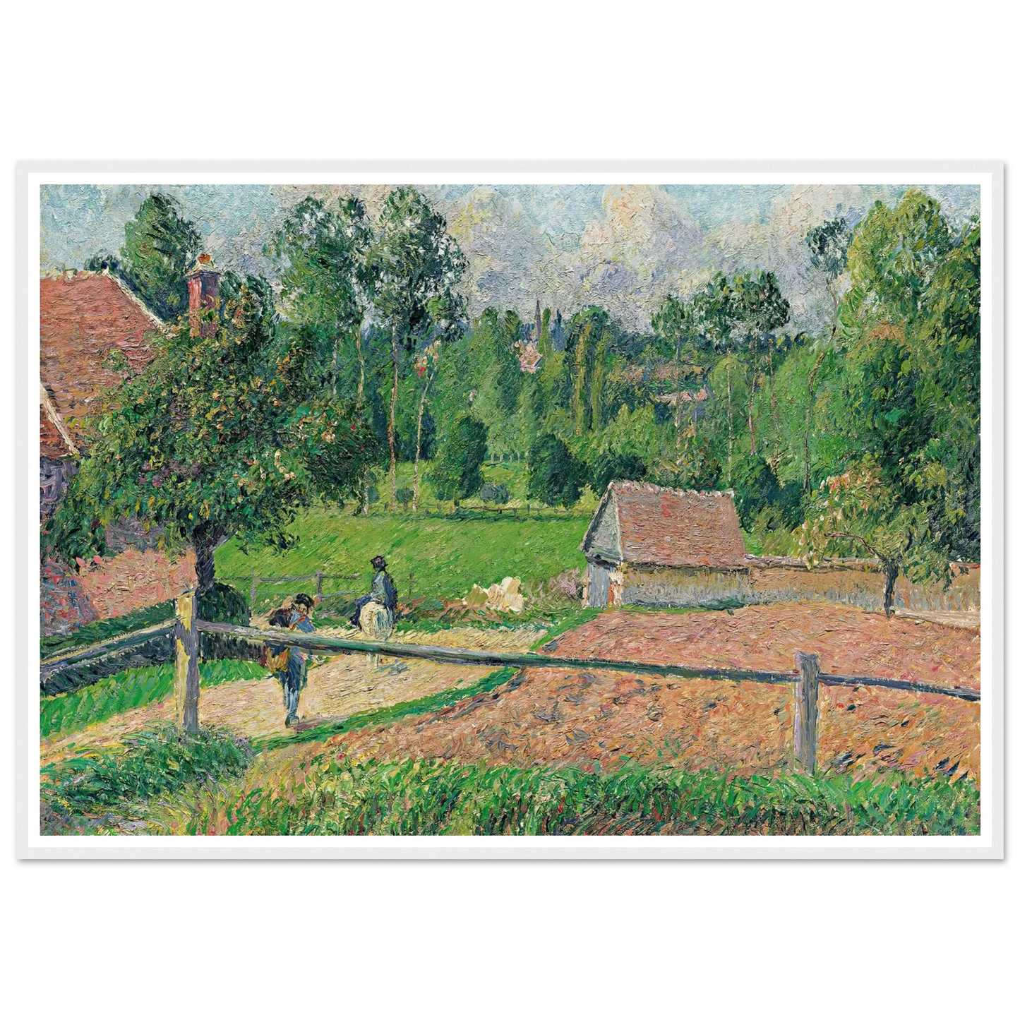 La Maison Delafolie À Eragny (1885) Art Print | Camille Pissarro - Framed Poster - 30x40 cm / 12x16″ - Black frame