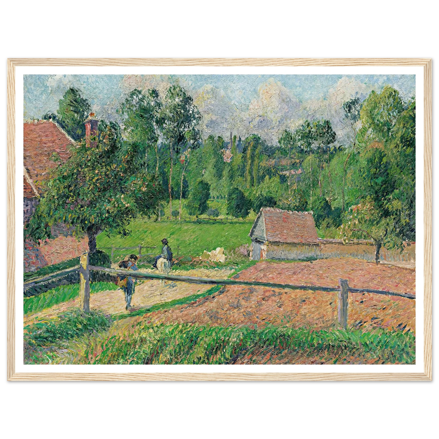 La Maison Delafolie À Eragny (1885) Art Print | Camille Pissarro - Framed Poster - 30x40 cm / 12x16″ - Black frame