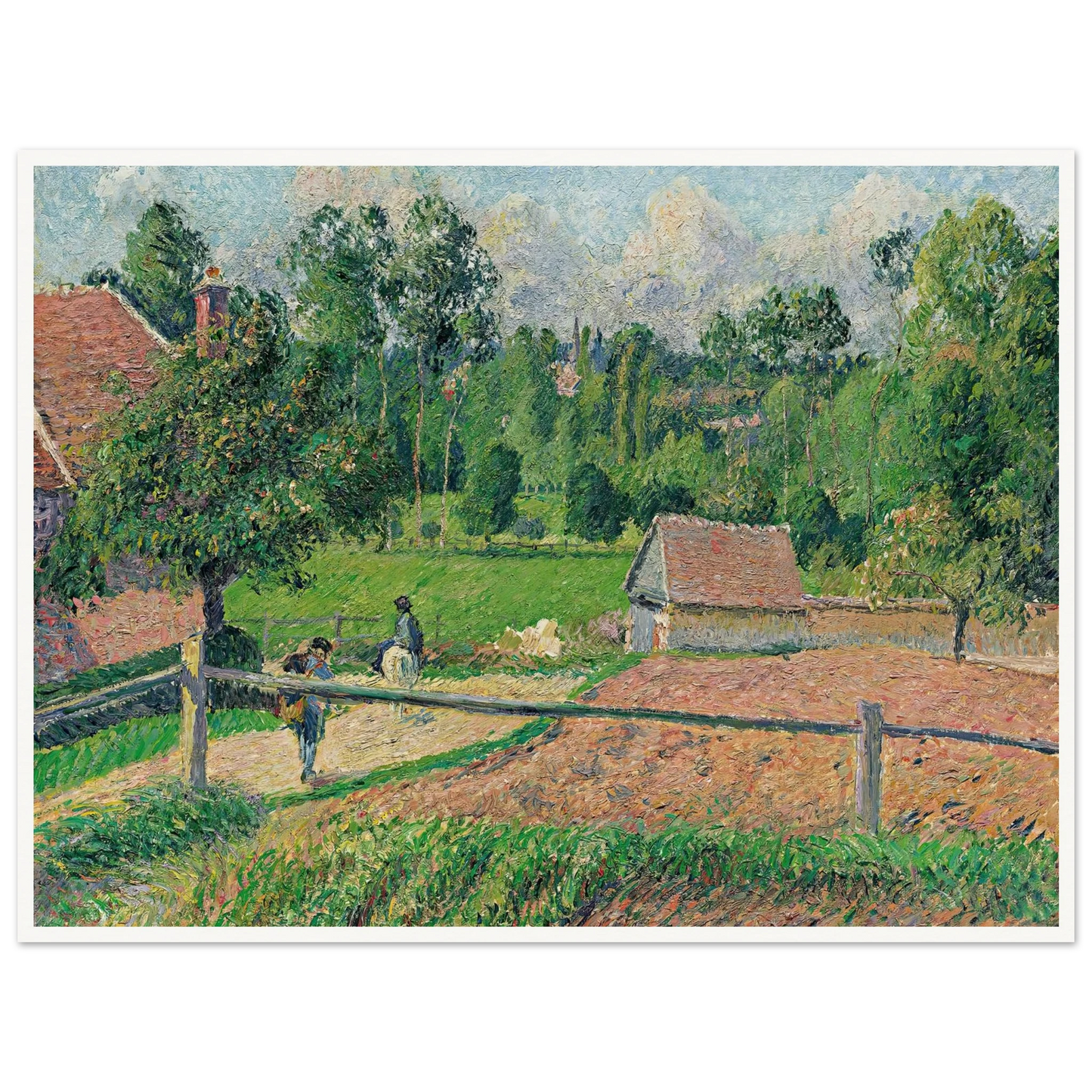 La Maison Delafolie À Eragny (1885) Art Print | Camille Pissarro - Framed Poster - 30x40 cm / 12x16″ - Black frame