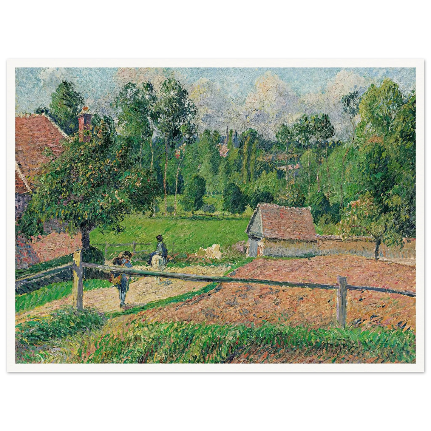 La Maison Delafolie À Eragny (1885) Art Print | Camille Pissarro - Framed Poster - 30x40 cm / 12x16″ - Black frame