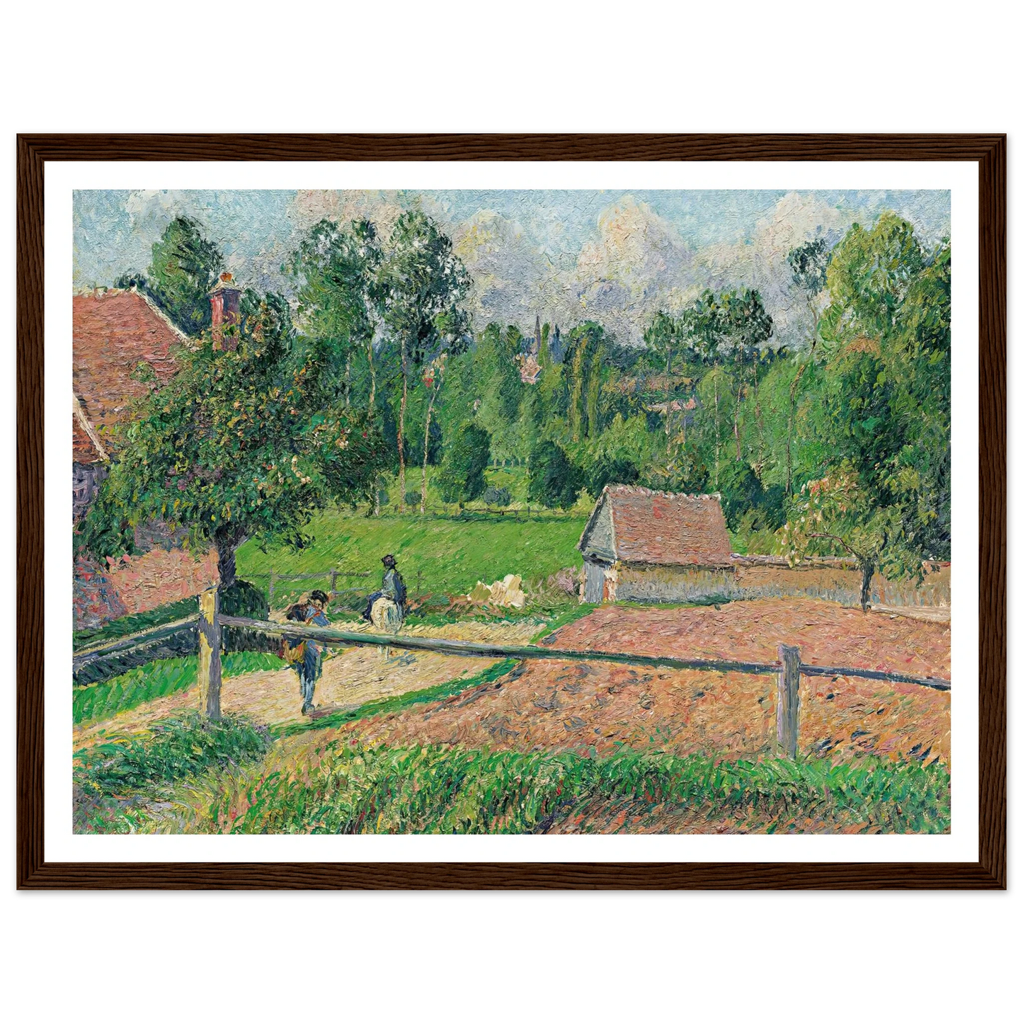 La Maison Delafolie À Eragny (1885) Art Print | Camille Pissarro - Framed Poster - 30x40 cm / 12x16″ - Black frame