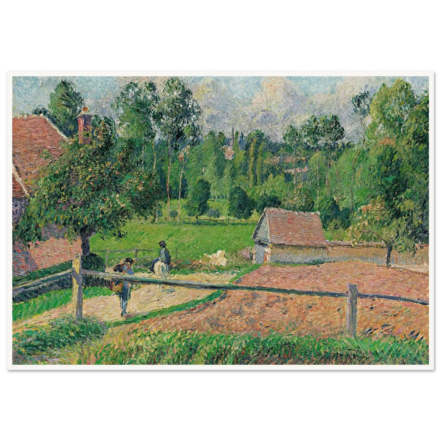 La Maison Delafolie À Eragny (1885) Art Print | Camille Pissarro - Framed Poster - 30x40 cm / 12x16″ - Black frame