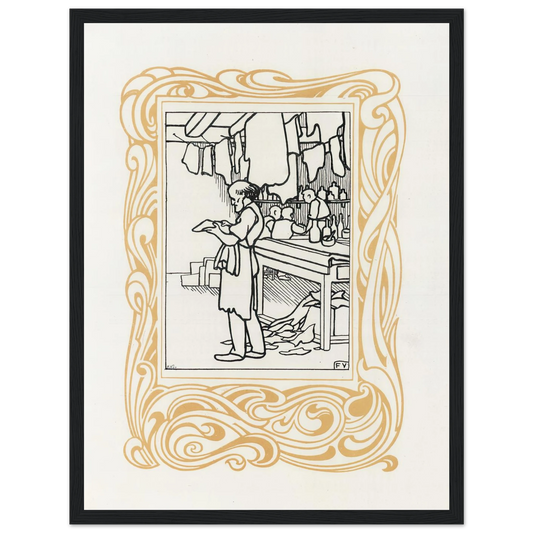 La Maroquinerie (1901) Art Print | Felix Vallotton - Framed Poster - 30x40 cm / 12x16″ - Black frame