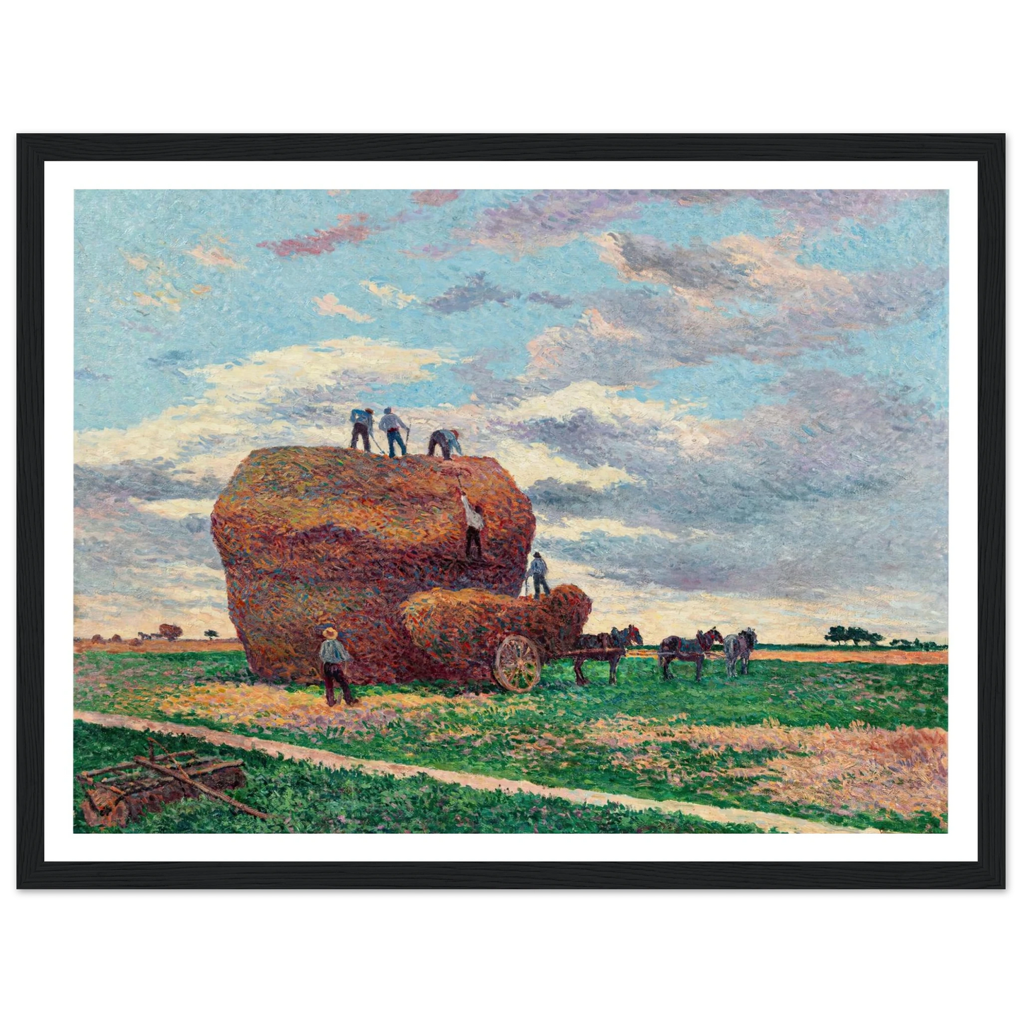 La meule de foin (1897) Art Print | Maximilien Luce - Framed Poster - 30x40 cm / 12x16″ - Black frame