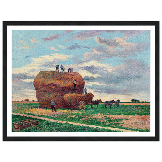 La meule de foin (1897) Art Print | Maximilien Luce - Framed Poster - 30x40 cm / 12x16″ - Black frame