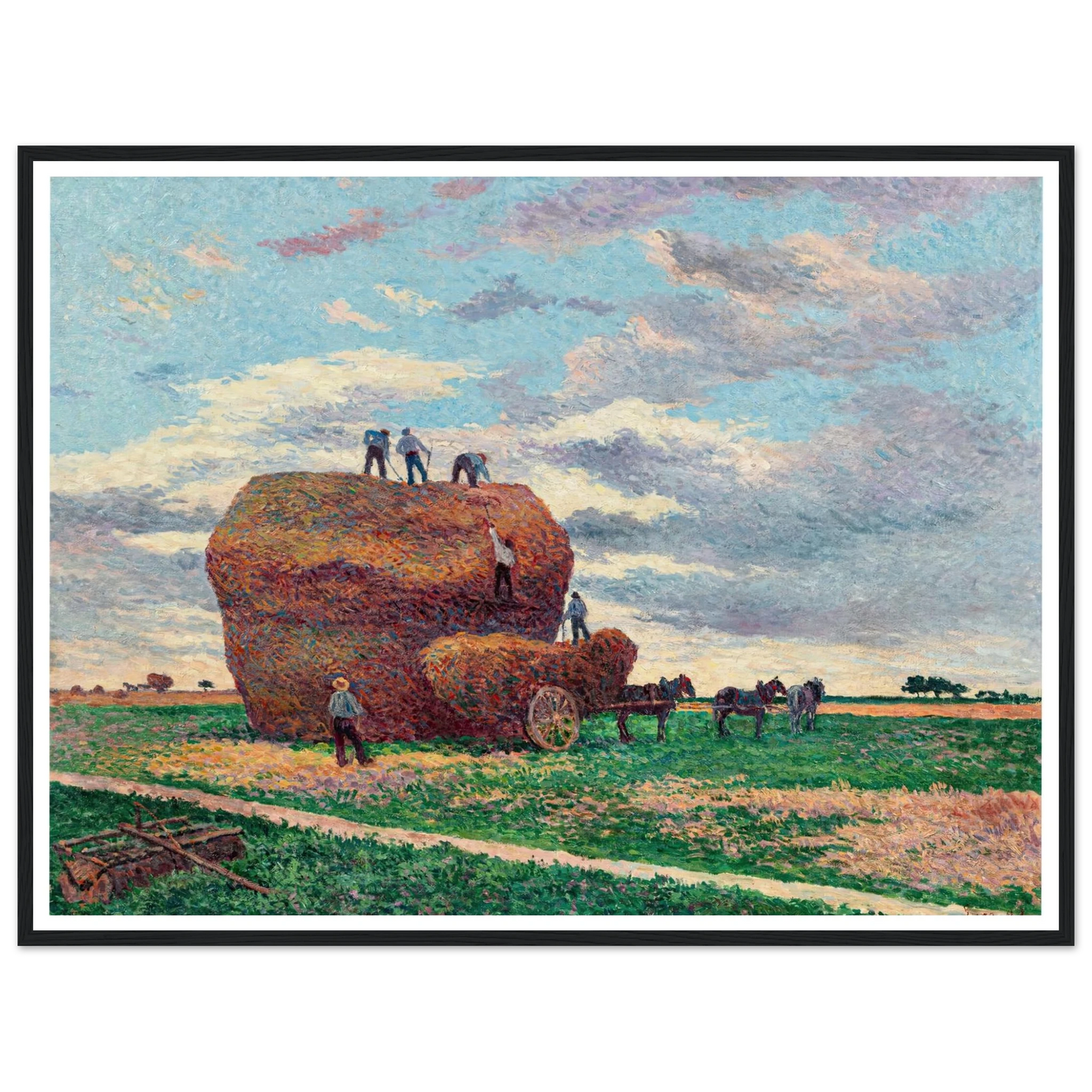La meule de foin (1897) Art Print | Maximilien Luce - Framed Poster - 30x40 cm / 12x16″ - Black frame