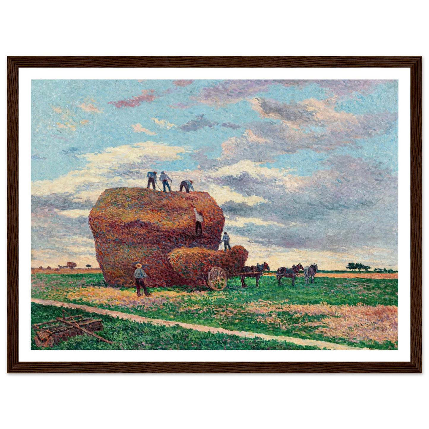 La meule de foin (1897) Art Print | Maximilien Luce - Framed Poster - 30x40 cm / 12x16″ - Black frame