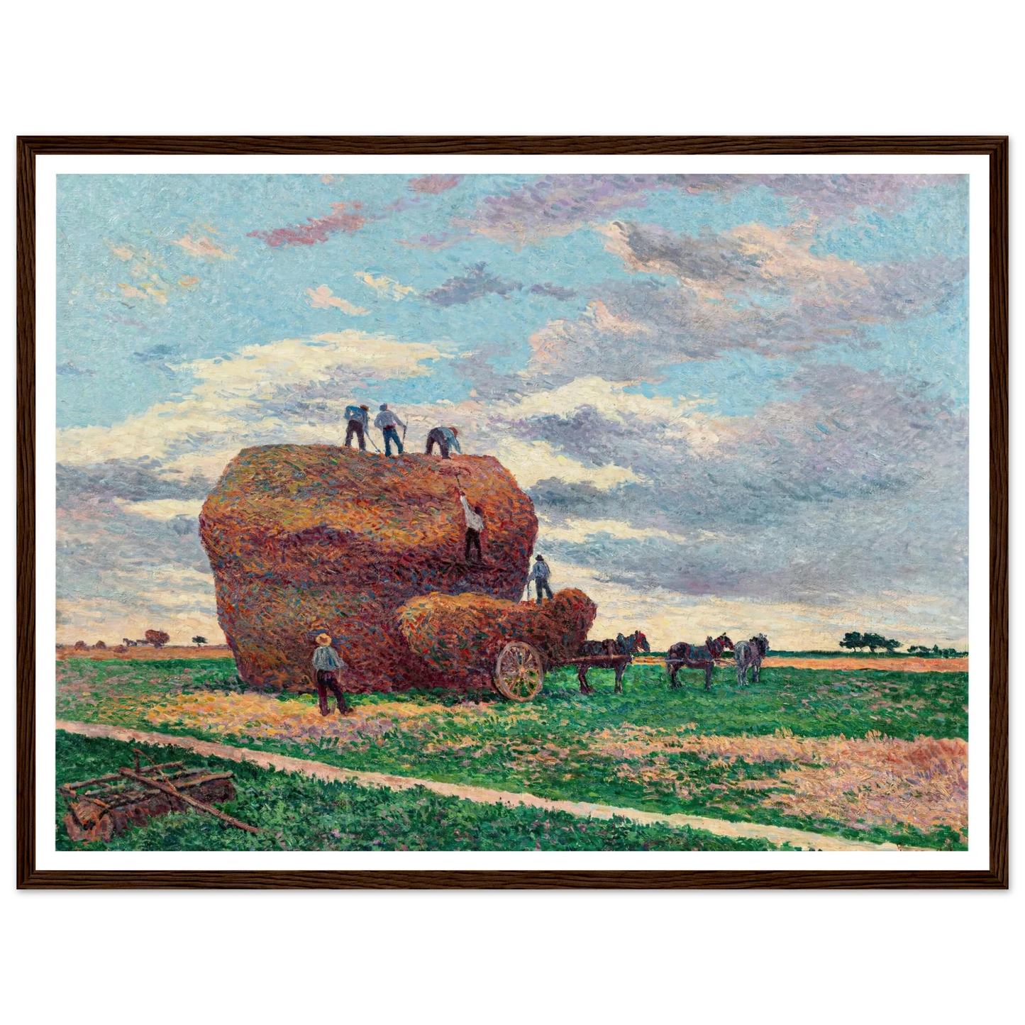 La meule de foin (1897) Art Print | Maximilien Luce - Framed Poster - 30x40 cm / 12x16″ - Black frame
